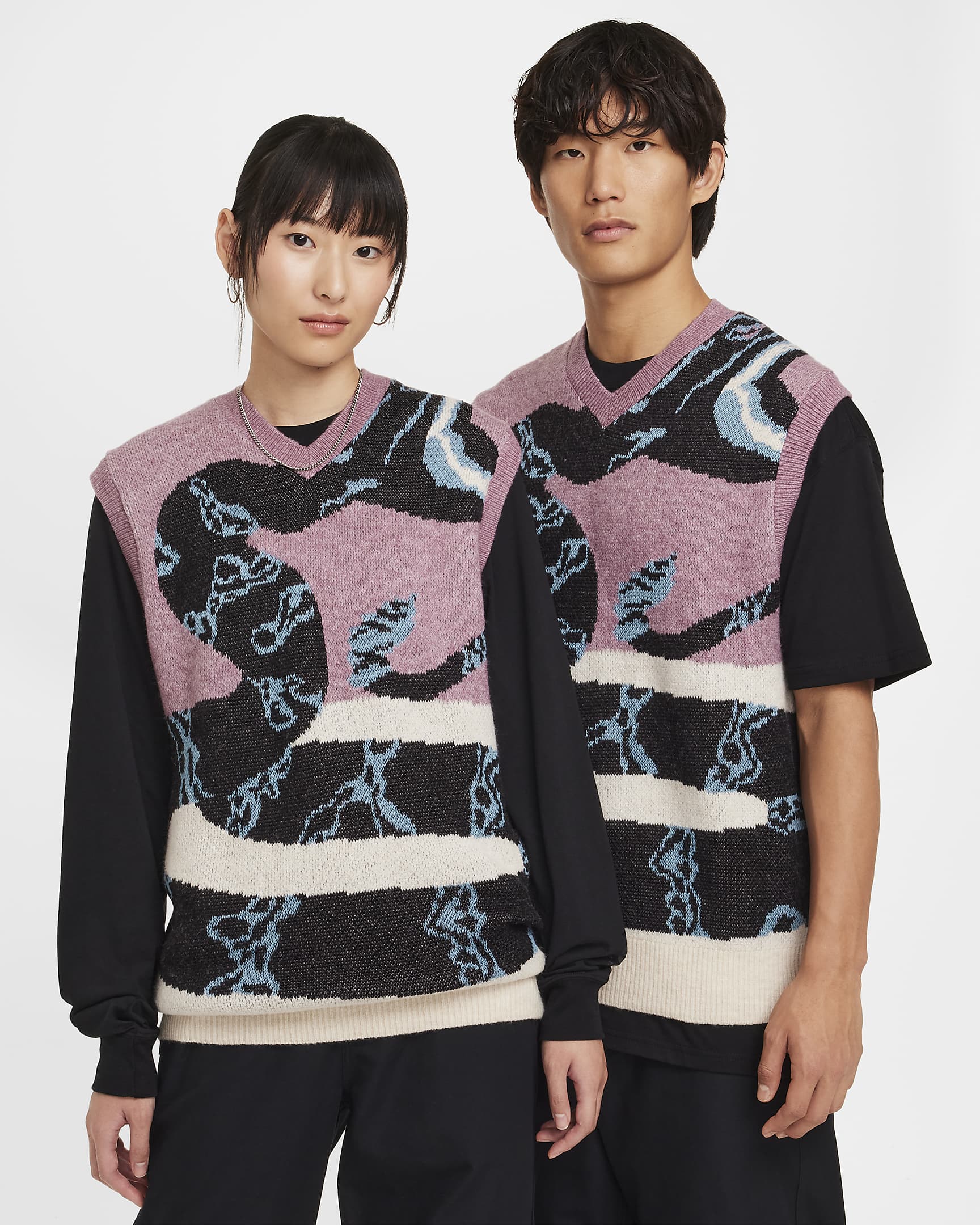 Nike SB 男/女无袖上衣 - 灰紫红/浅土褐/黑
