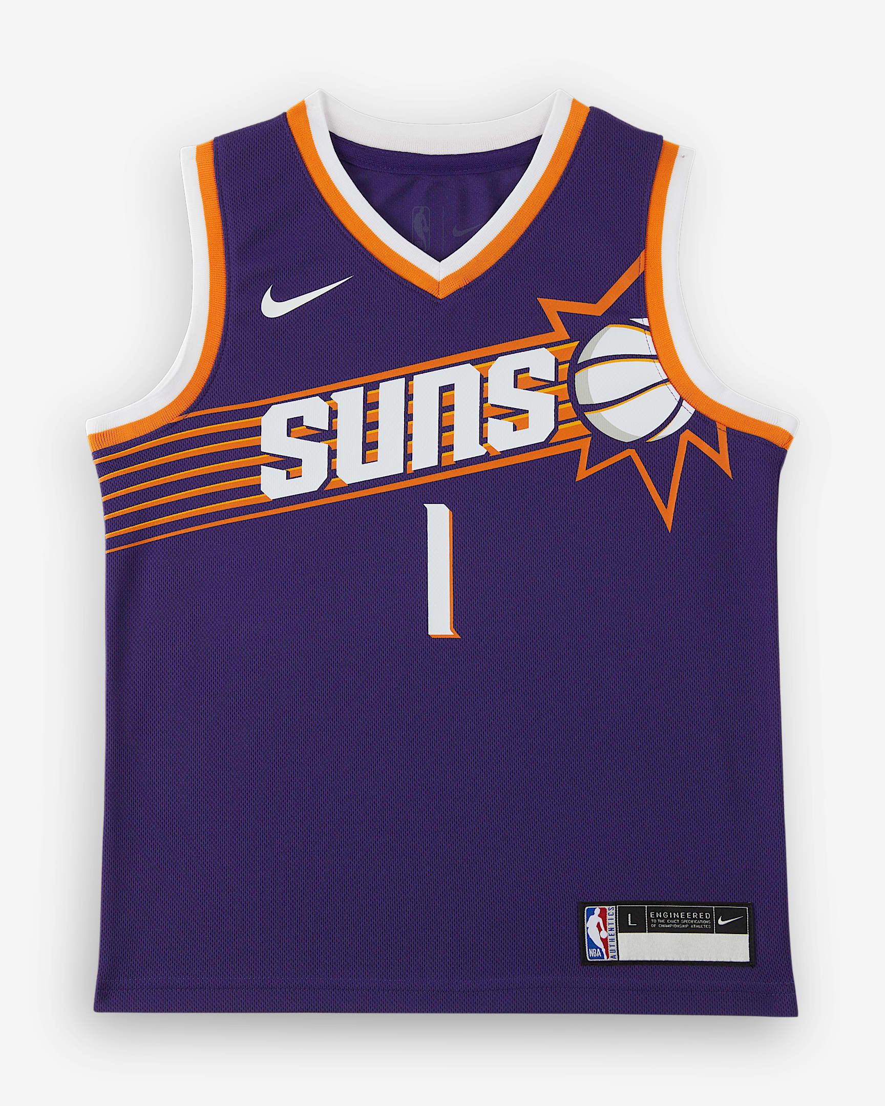 菲尼克斯太阳队德文·布克 (Devin Booker) Icon Edition Nike NBA Jersey 幼童球衣 - 新兰花紫