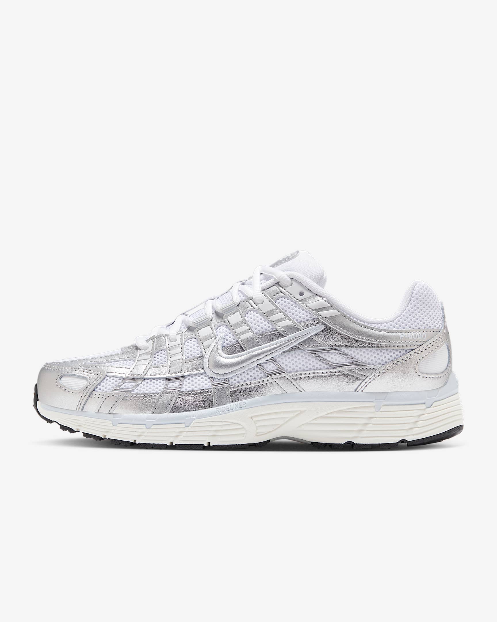 Nike P-6000 女子复古运动鞋 - 白色/紫蓝/帆白/金属银