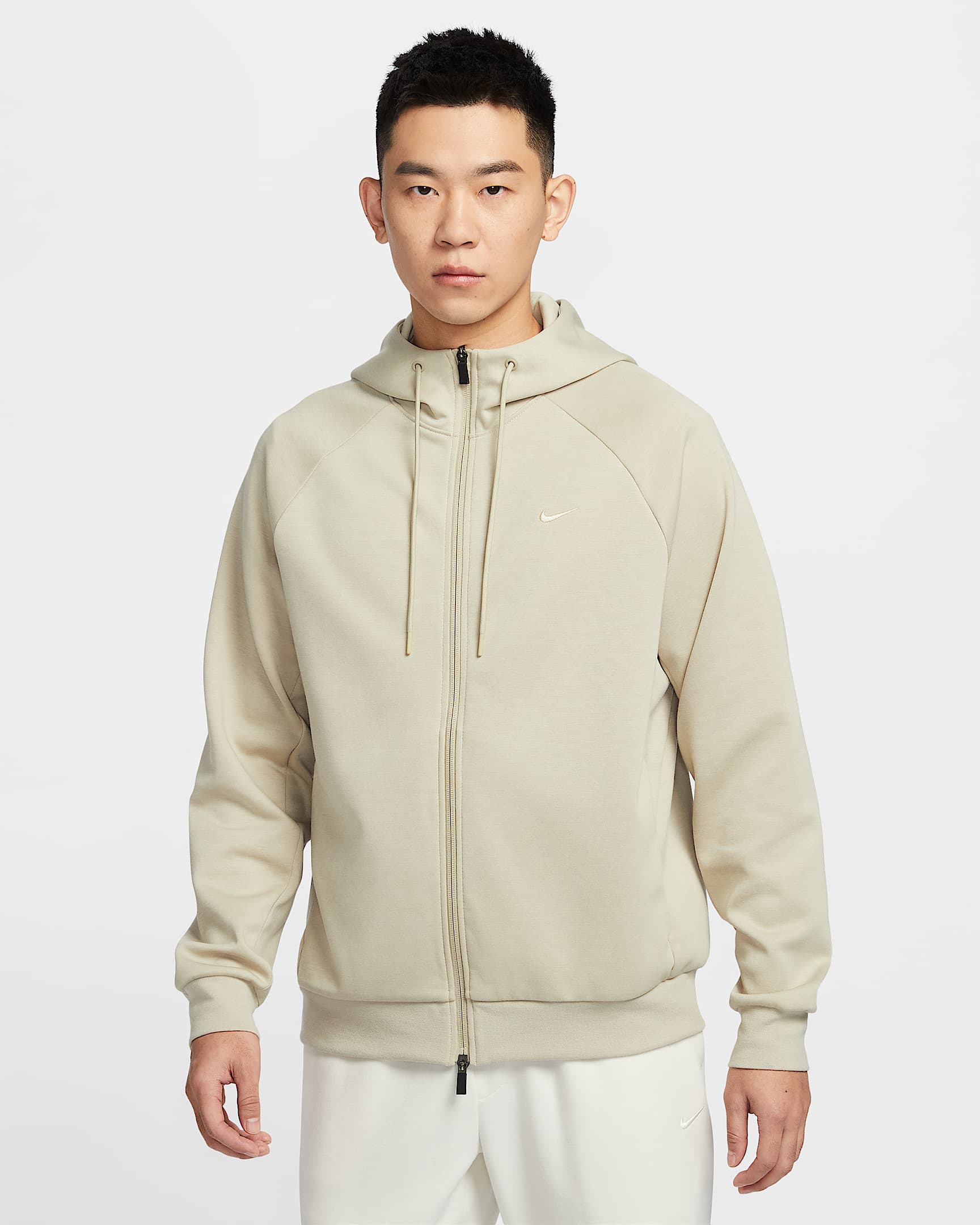 Nike Primary Fleece Dri-FIT 男子速干全长拉链开襟运动连帽衫防晒衣 - 沙漠卡其/沙漠卡其