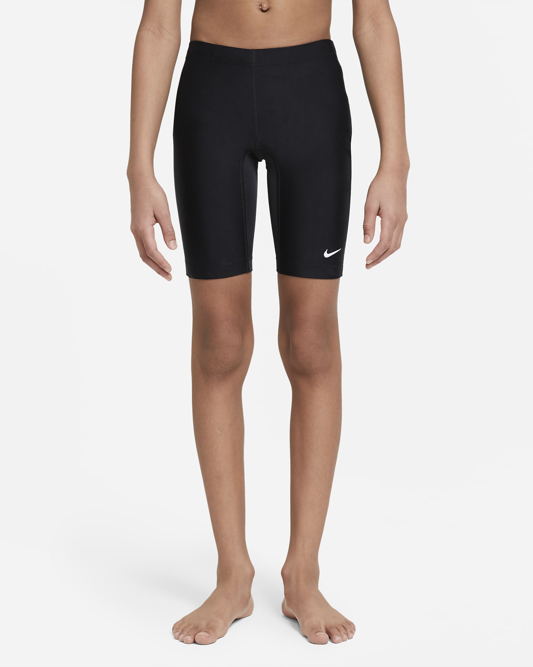 Nike Swim HydraStrong 大童（男孩）紧身泳裤 - 黑/白色