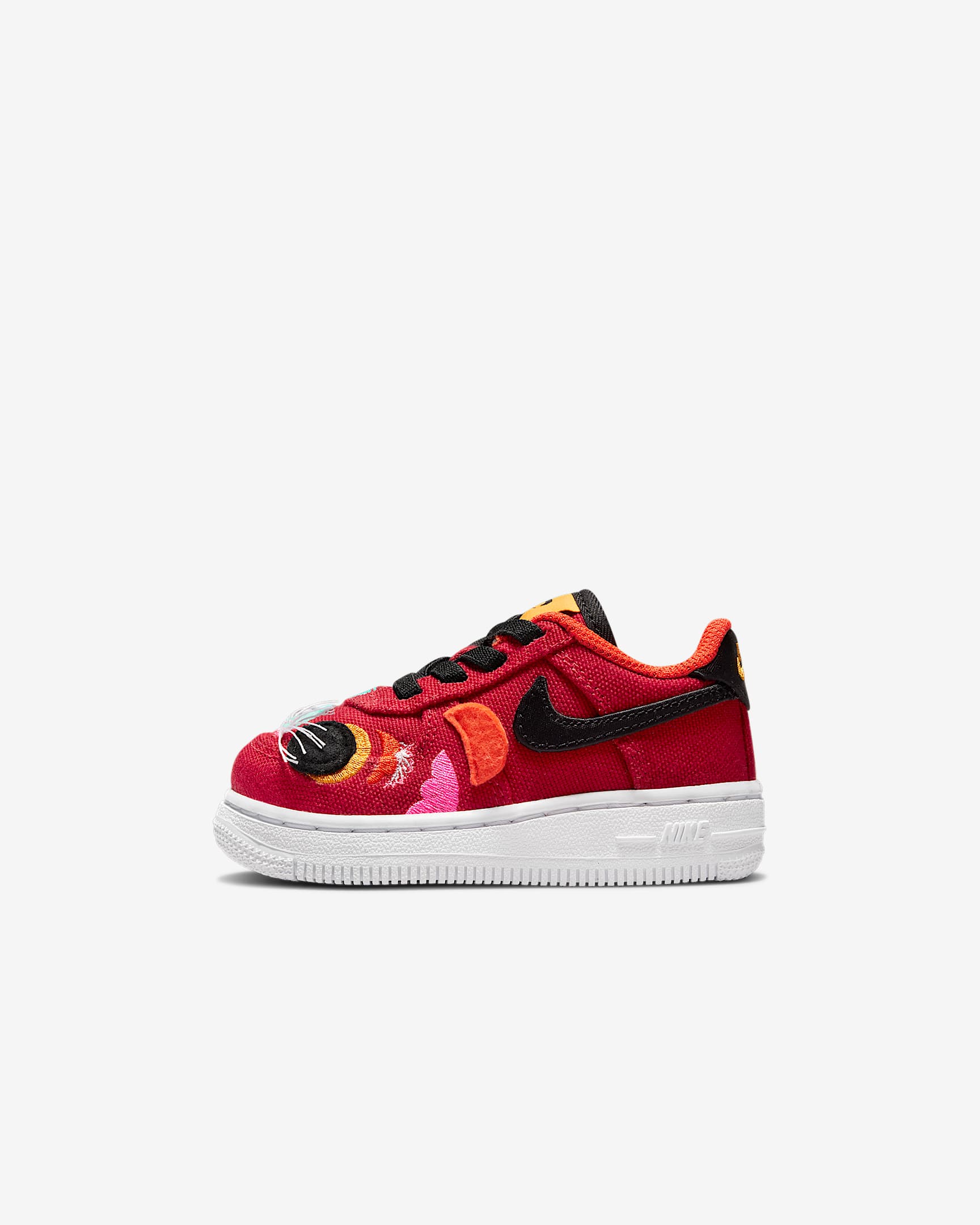 Nike Force 1 LV8 (TD) 婴童运动童鞋 - 健身红/白色/大学金/黑