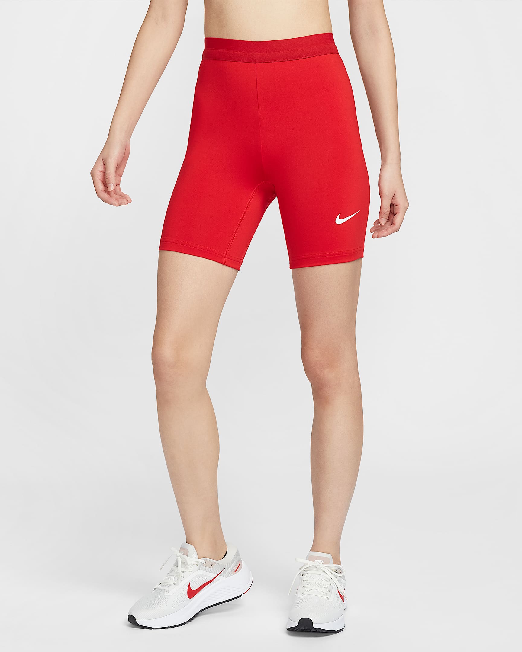Nike Dri-FIT 女子速干紧身短裤 - 大学红