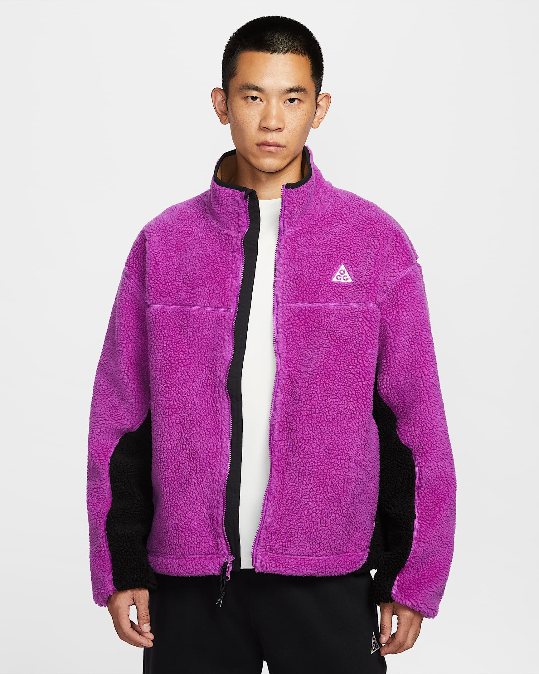 Nike ACG "Canwell Glacier" Therma-FIT ADV 男子仿羊羔绒夹克 - 明亮紫/黑/苔木棕色/山峰白