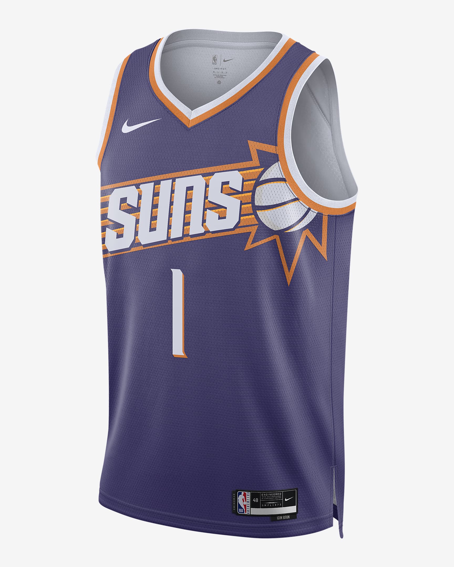菲尼克斯太阳队 Icon Edition Nike Dri-FIT NBA Swingman Jersey 男子透气速干球衣 - 新兰花紫