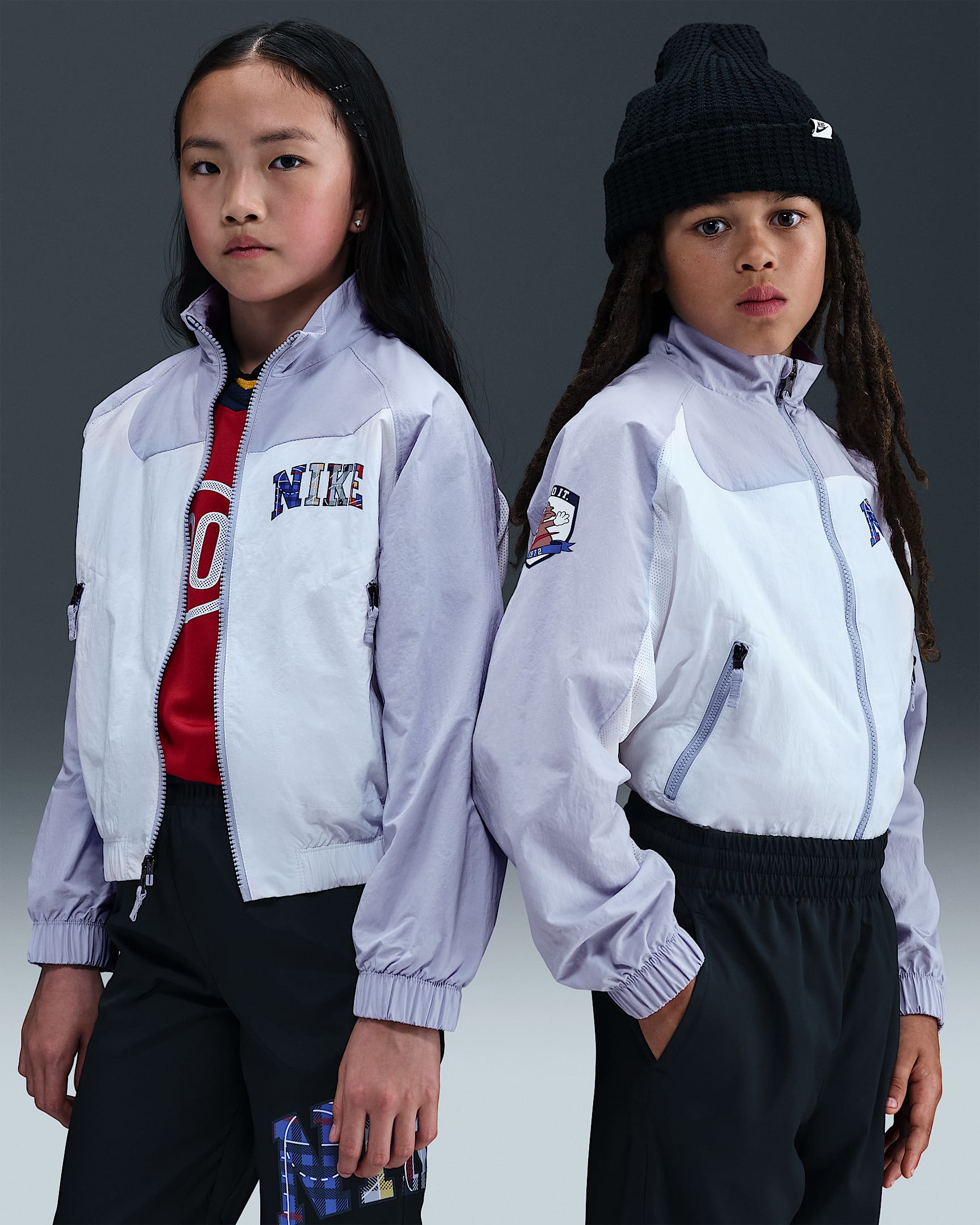 Nike Sportswear 大童全长拉链开襟梭织夹克 - 幻影