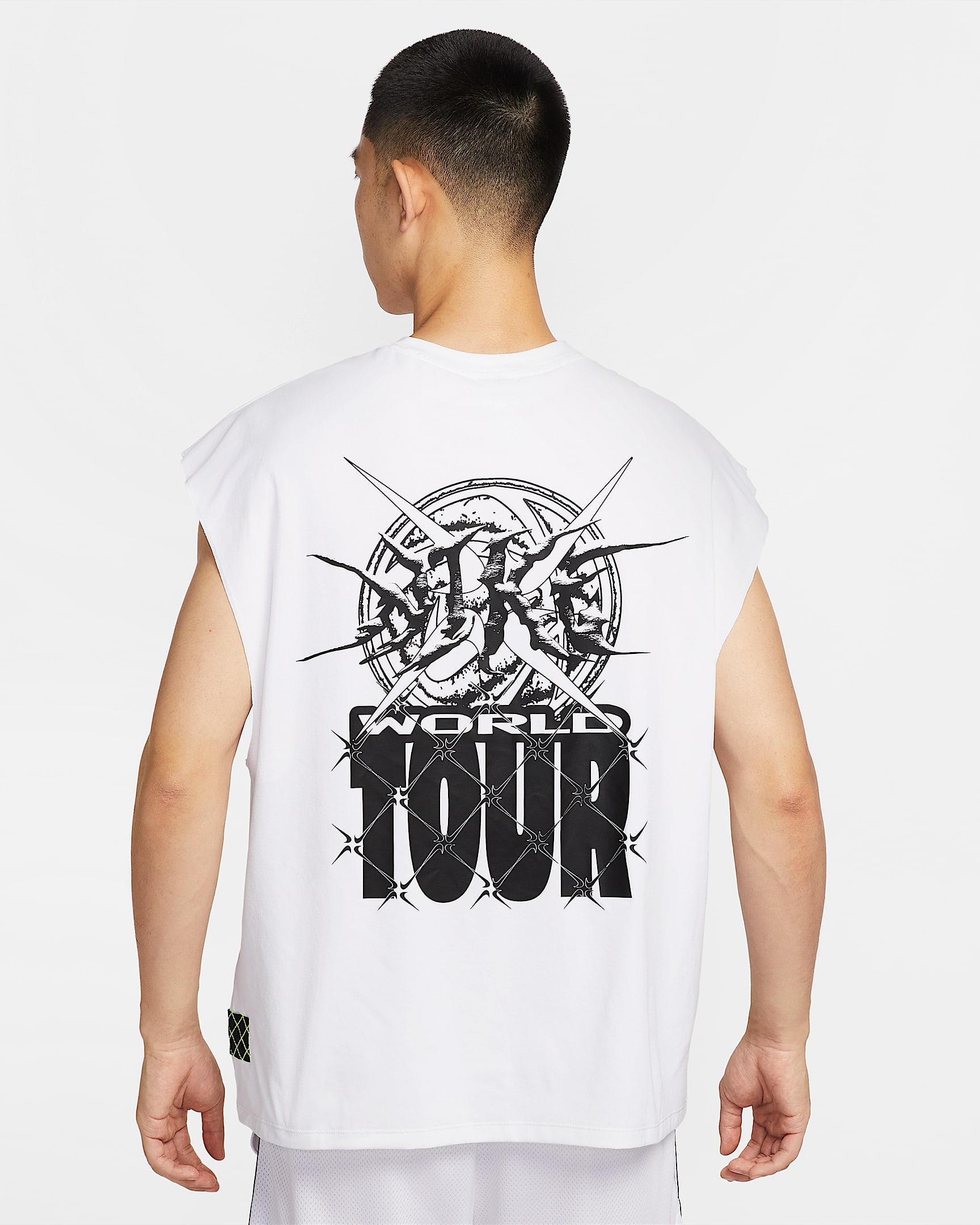 Nike Dri-FIT 男子速干无袖篮球上衣 - 白色/黑