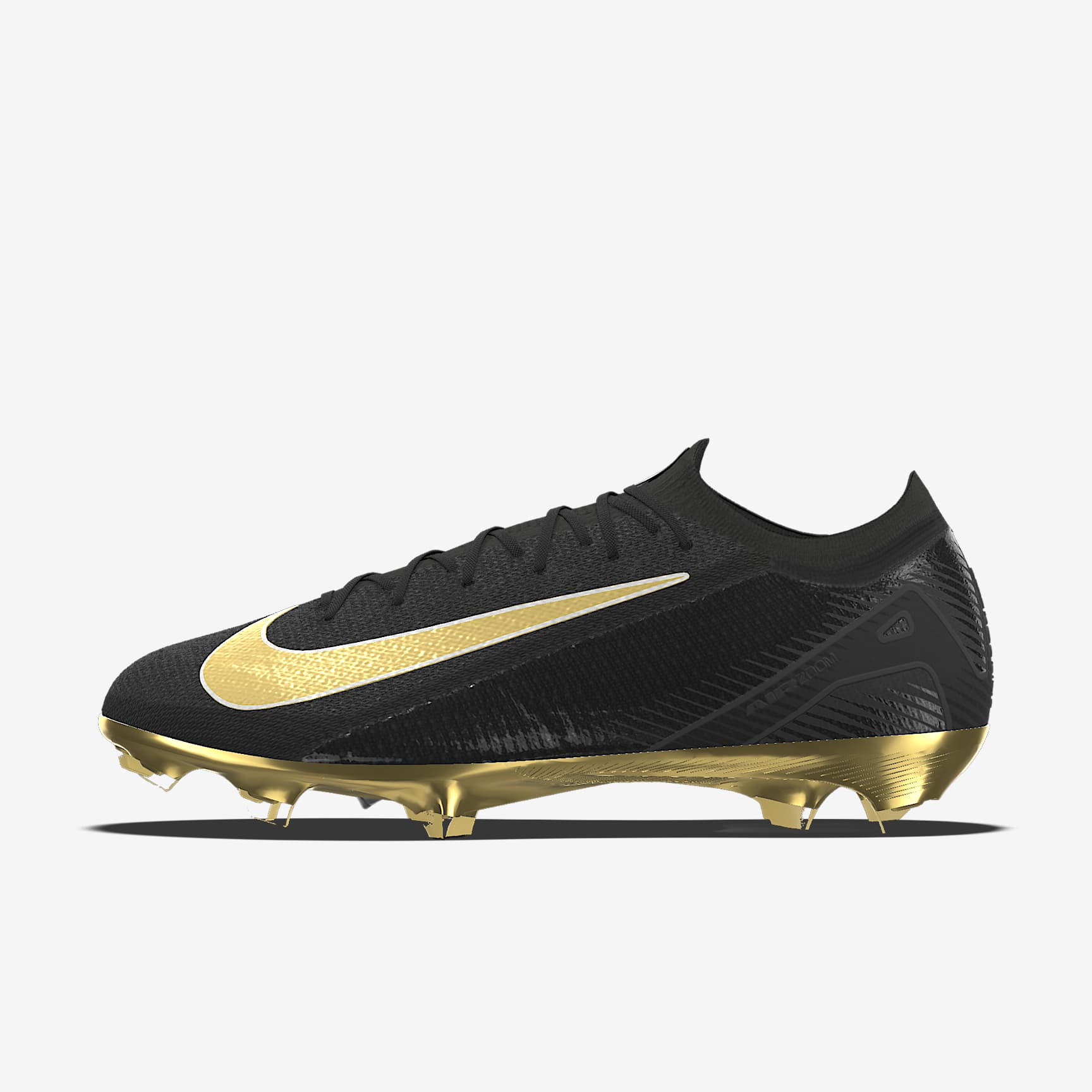 Nike Mercurial Vapor 16 Elite By You 耐克刺客系列专属定制天然硬质草地低帮足球鞋 - 黑/铁灰/黑