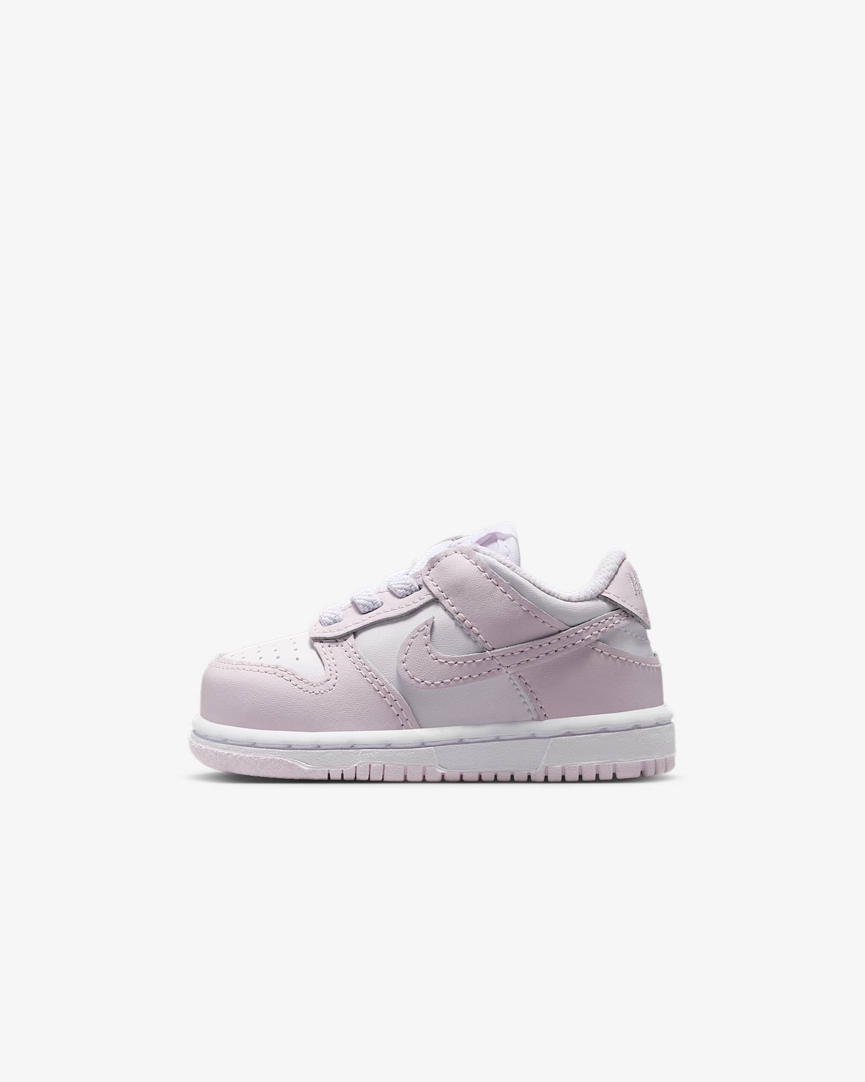 Nike Dunk Low 婴童易穿脱运动鞋 - 白色/浅紫罗兰/浅紫罗兰