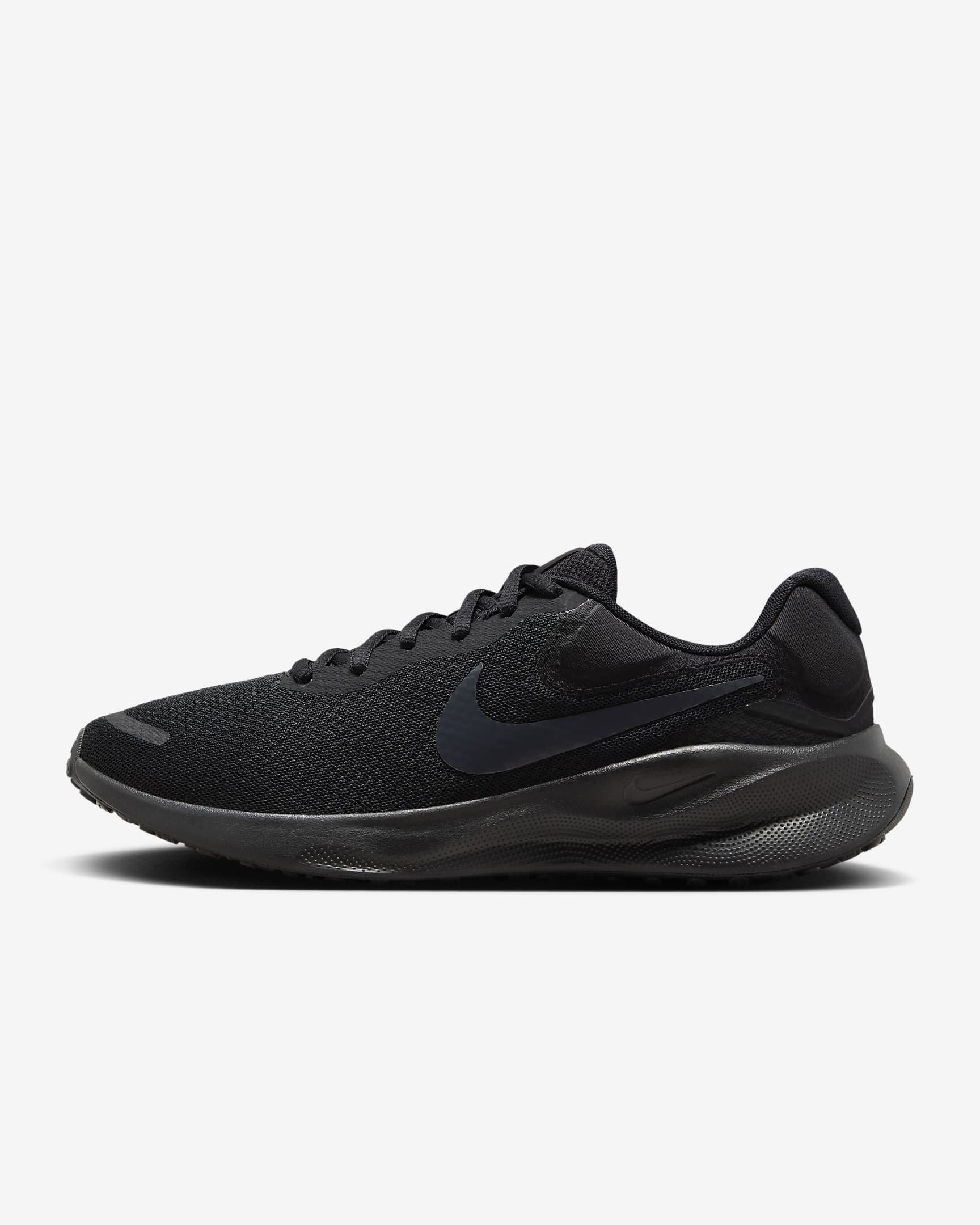 Nike Revolution 7 男子公路跑步鞋 - 黑/灰黑