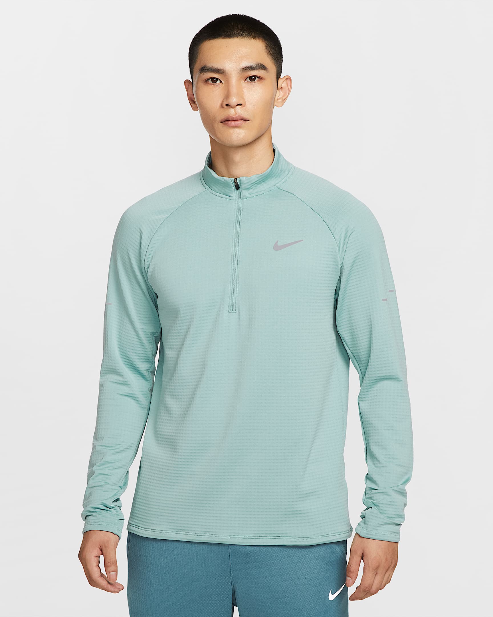 Nike Stride Therma-FIT Repel 男子拒水冬季款加绒跑步上衣 - 加农绿