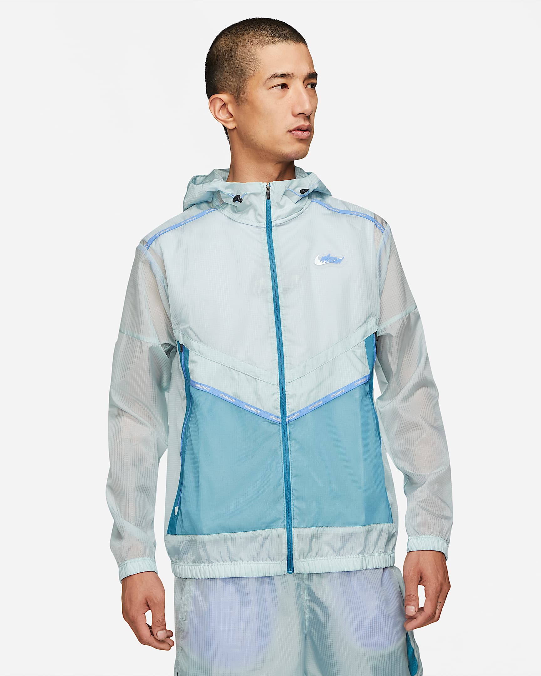 Nike Wild Run Windrunner 男子印花跑步夹克 - 海洋深蓝/裂纹蓝/极地蓝