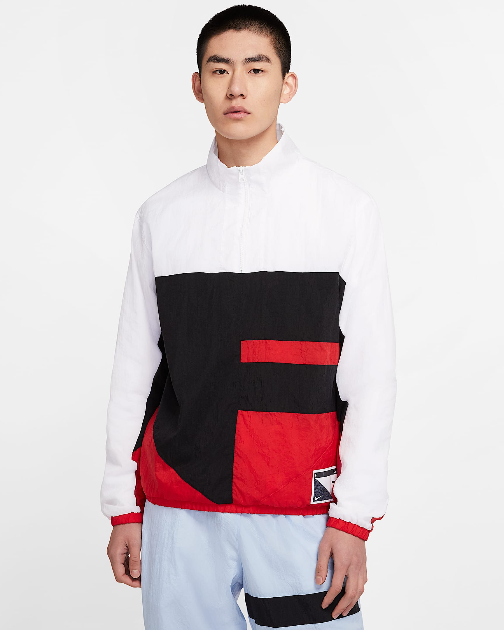 Nike Flight 男子篮球上衣 - 黑/白色/大学红/白色