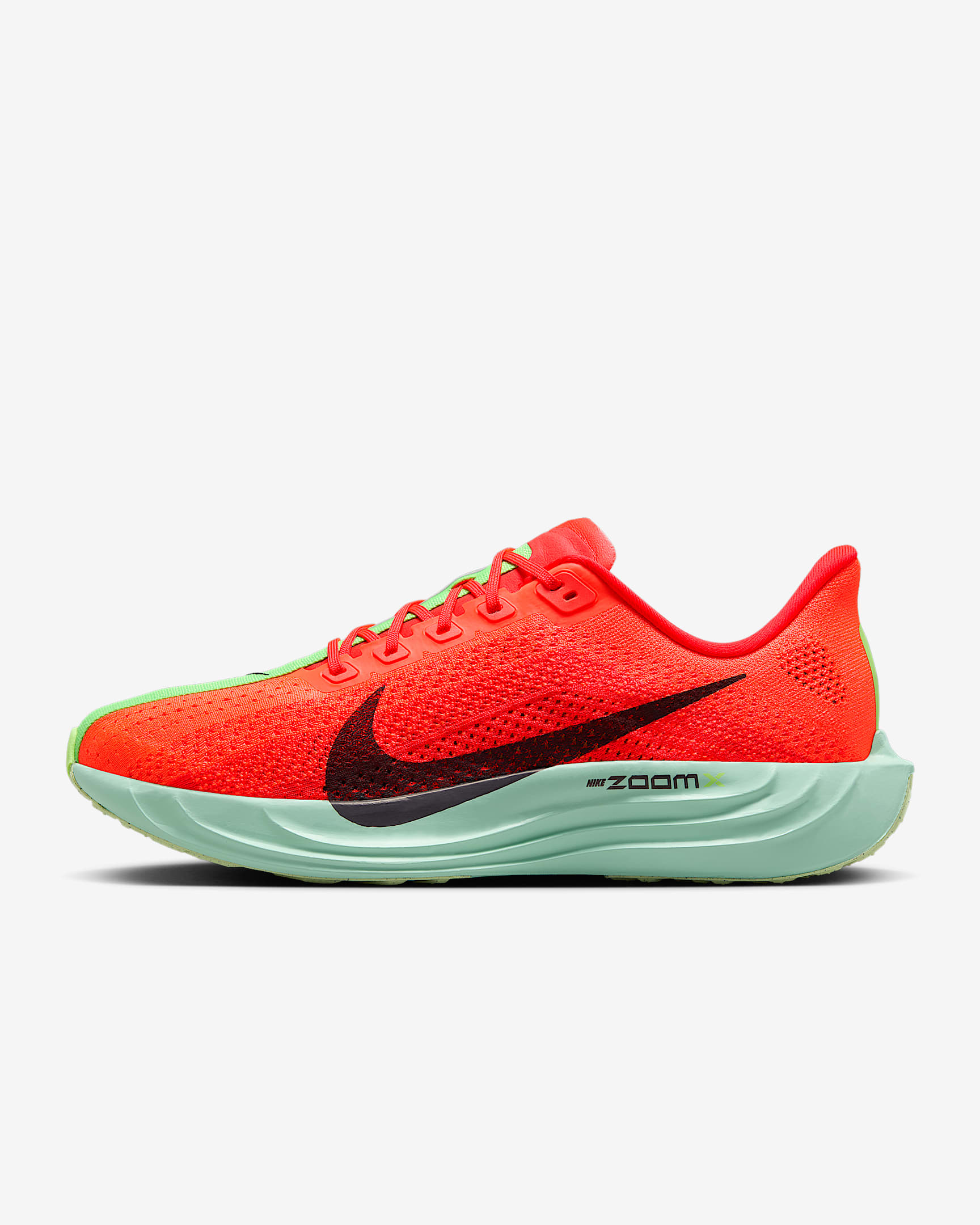 Nike Pegasus Plus 耐克超级飞马男子公路跑步鞋 - 亮深红/爆炸绿黄/泡沫薄荷绿/黑紫