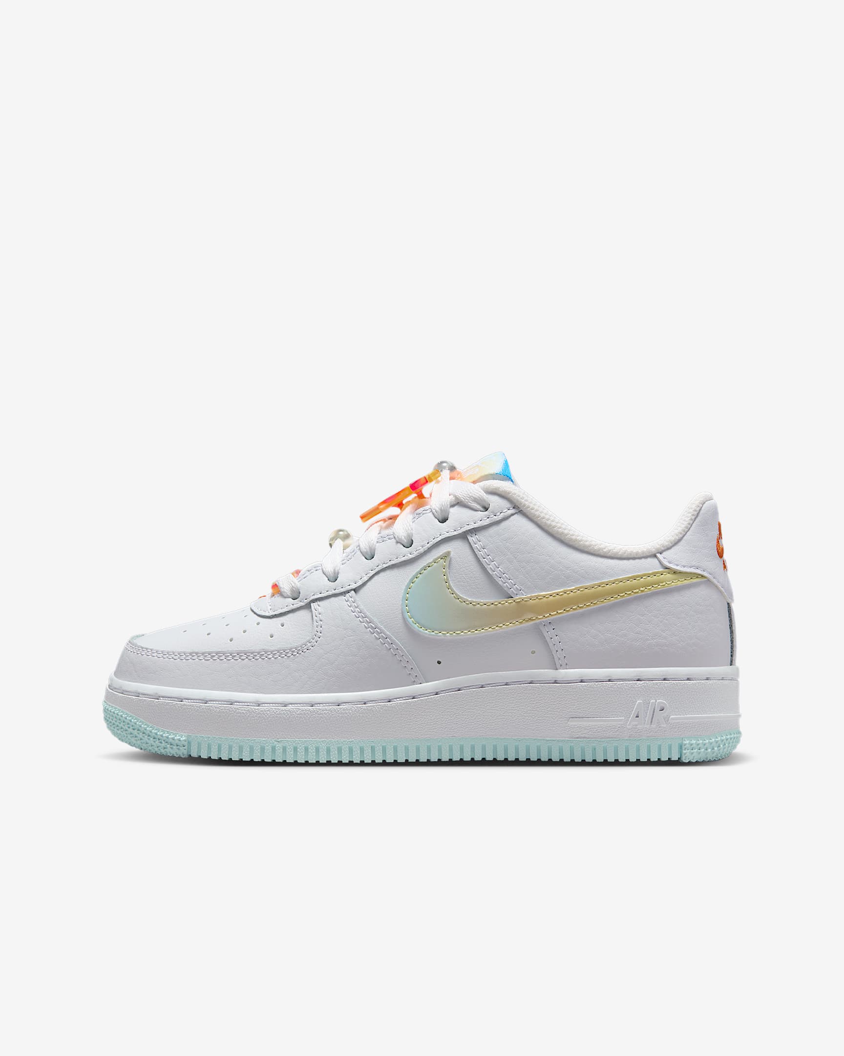 Nike Air Force 1 LV8 大童空军一号运动鞋 - 白色/白色/冰川蓝/多色