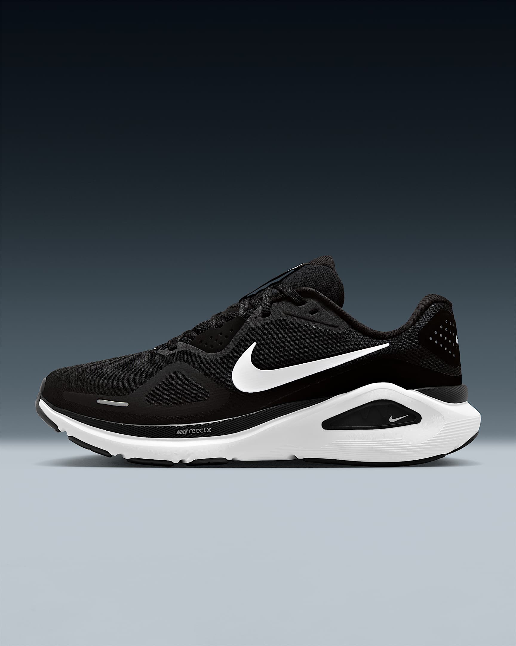 Nike Structure 26 耐克稳程男子公路跑步鞋 - 黑/冷灰/金属银/白色