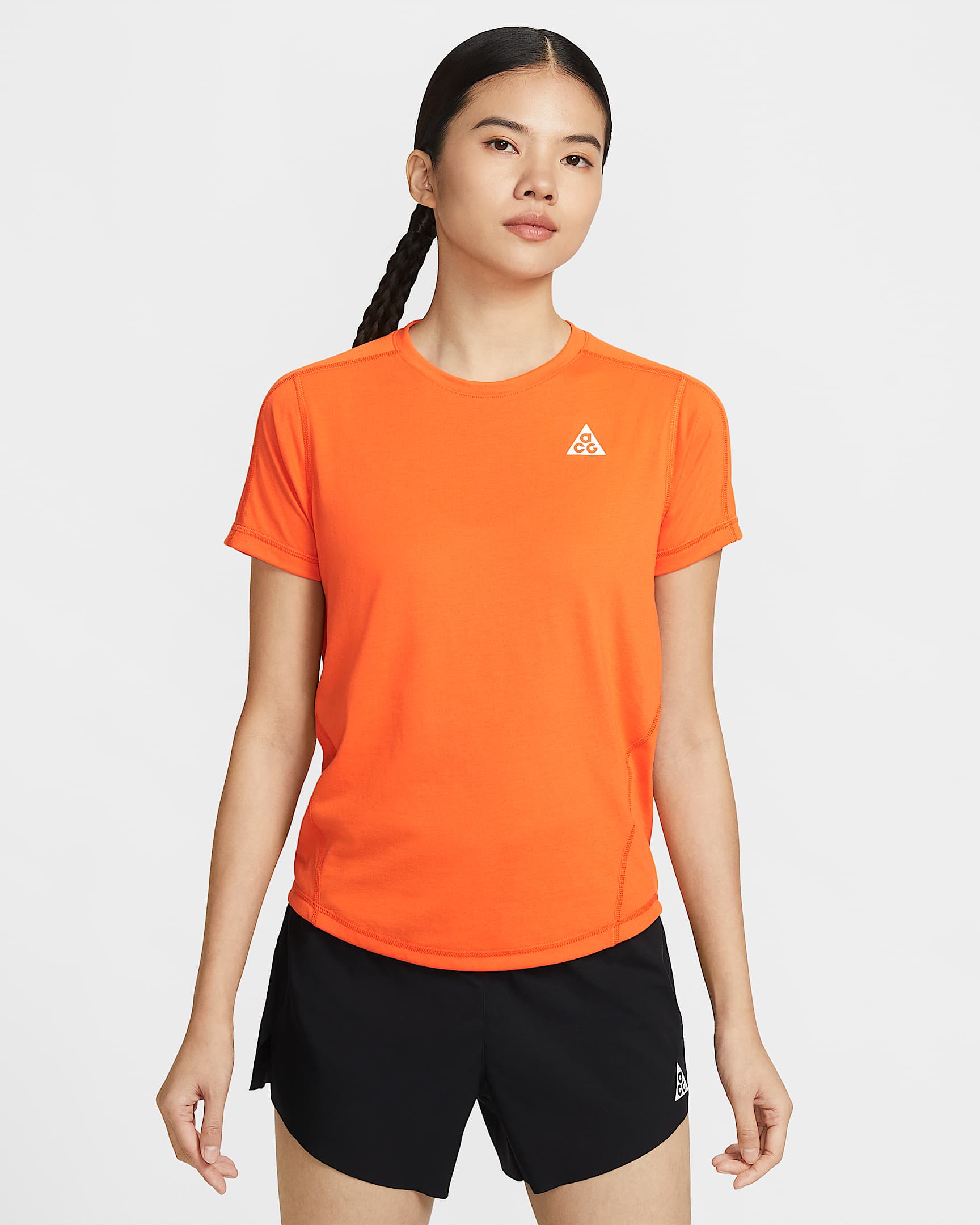 Nike ACG Dri-FIT 女子速干短袖越野跑步上衣 - 安全橙