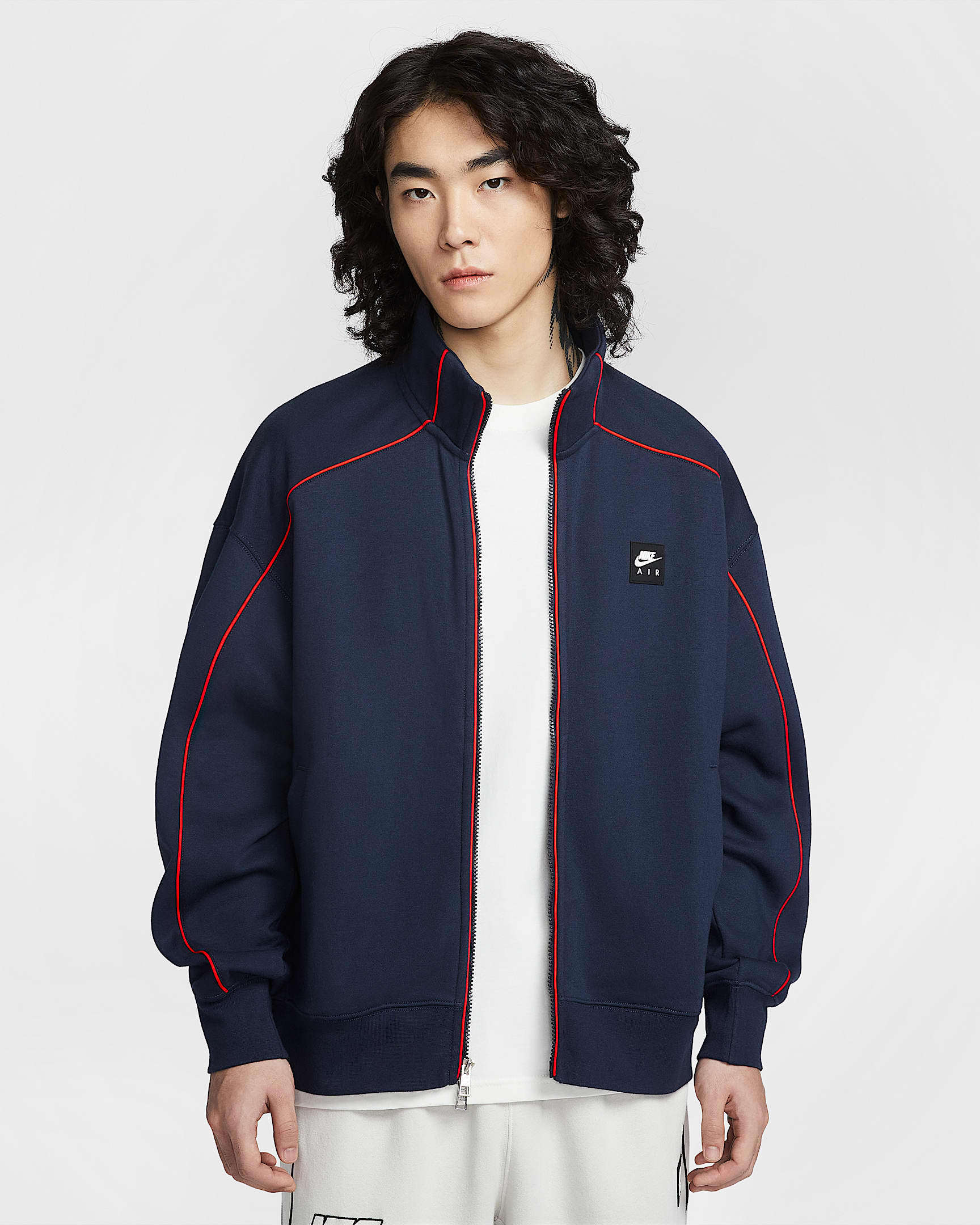 Nike Air 男子加绒运动夹克 - 黑曜石色/浅深红