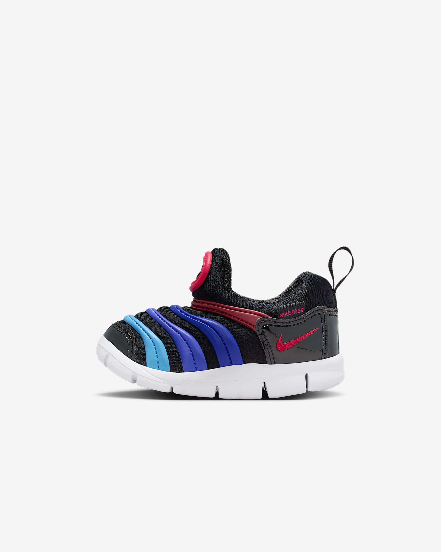 Nike Dynamo Free 耐克毛毛虫婴童一脚蹬易穿脱运动鞋 - 黑/大学蓝/灯草粉/队红