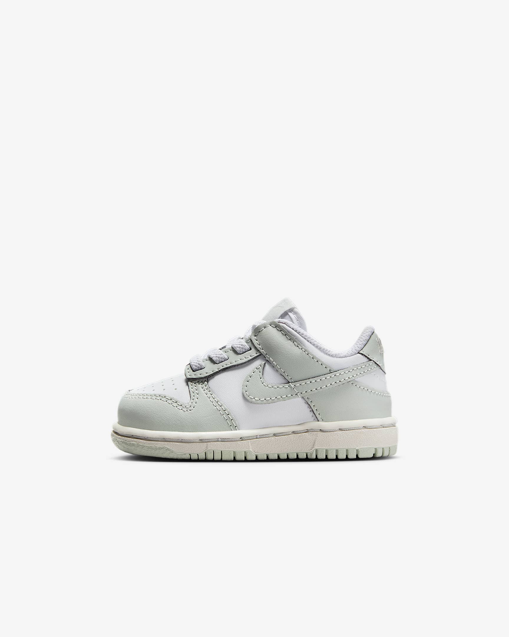 Nike Dunk Low 婴童易穿脱运动鞋板鞋 - 白色/尘光子色/浅银