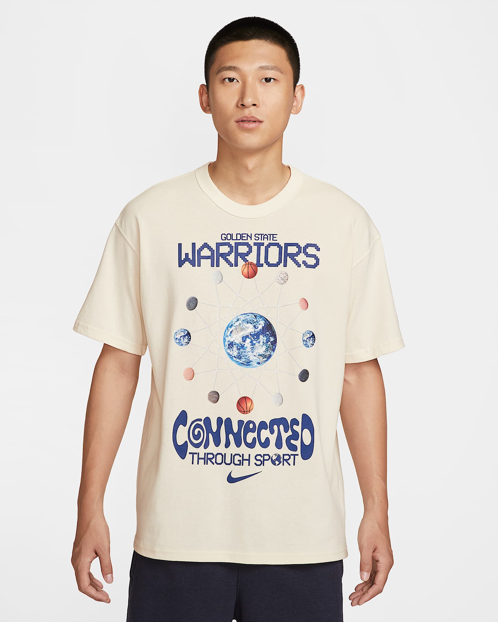 金州勇士队 Courtside Nike NBA 男子T恤 - 纯色
