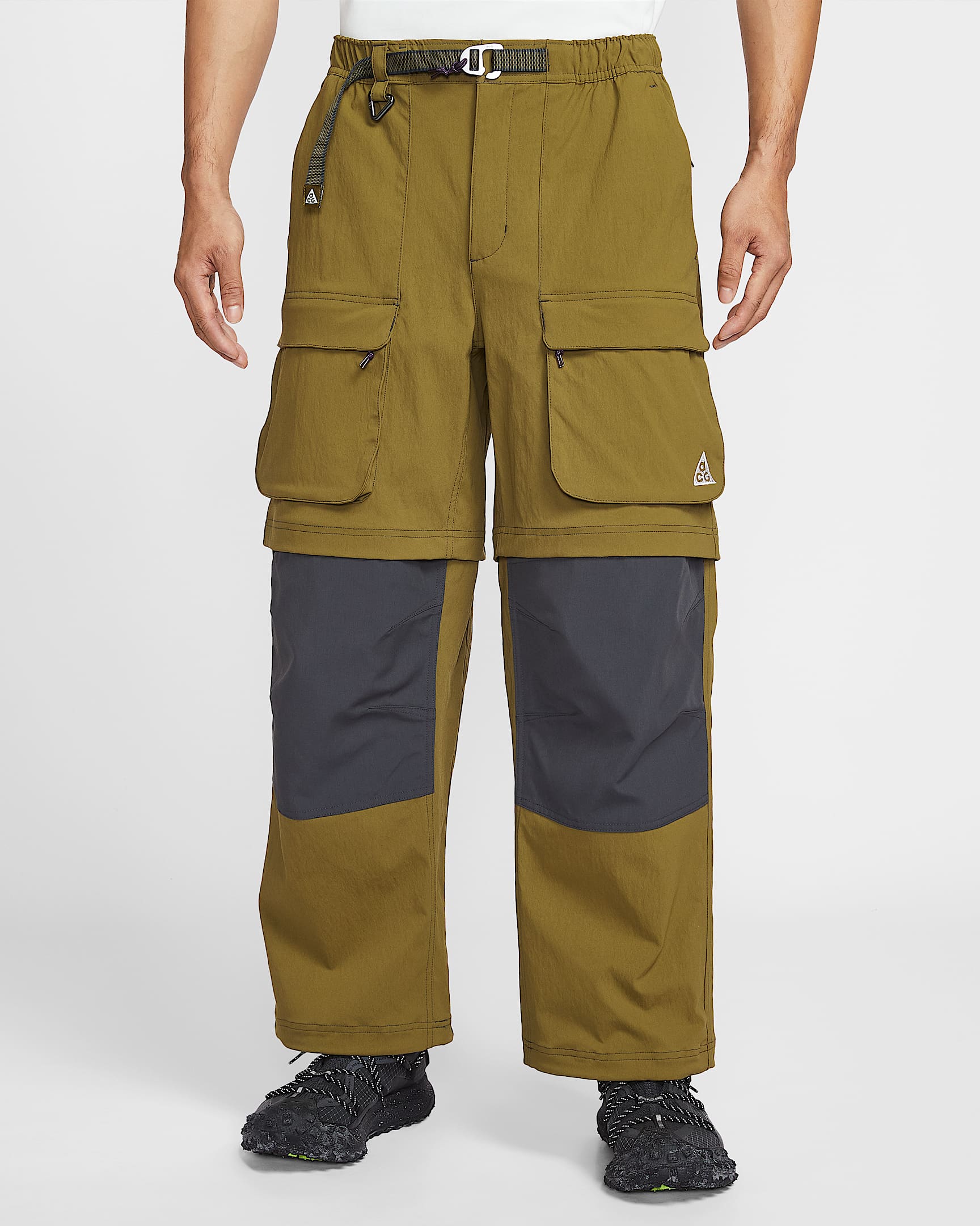 Nike ACG "Smith Summit" 男子拒水防晒可拆卸拉链工装长裤 - 高射炮橄榄绿/煤黑/山峰白