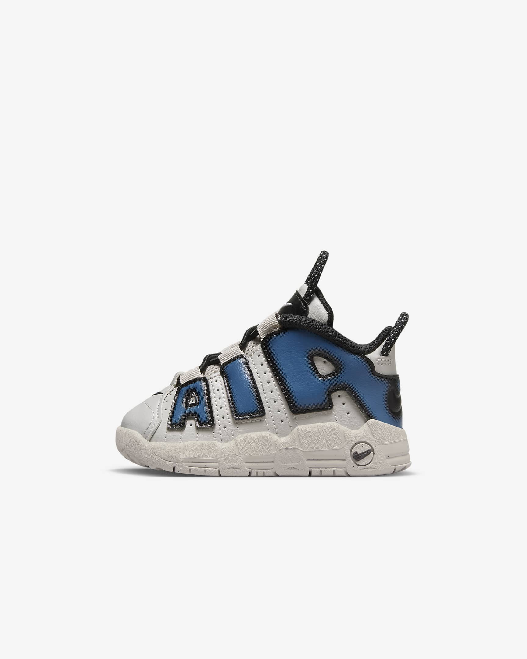 Nike Air More Uptempo (TD) 婴童运动童鞋 - 浅铁矿石灰/铁灰/黑/工业蓝