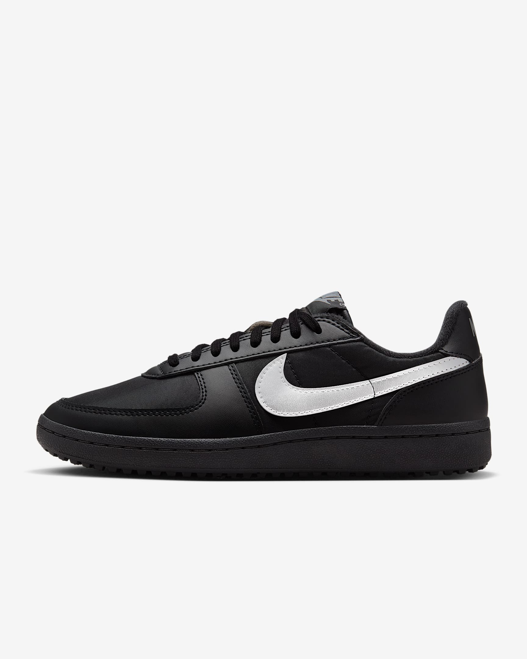 Nike Field General 女子薄底运动鞋 - 黑/黑/金属银