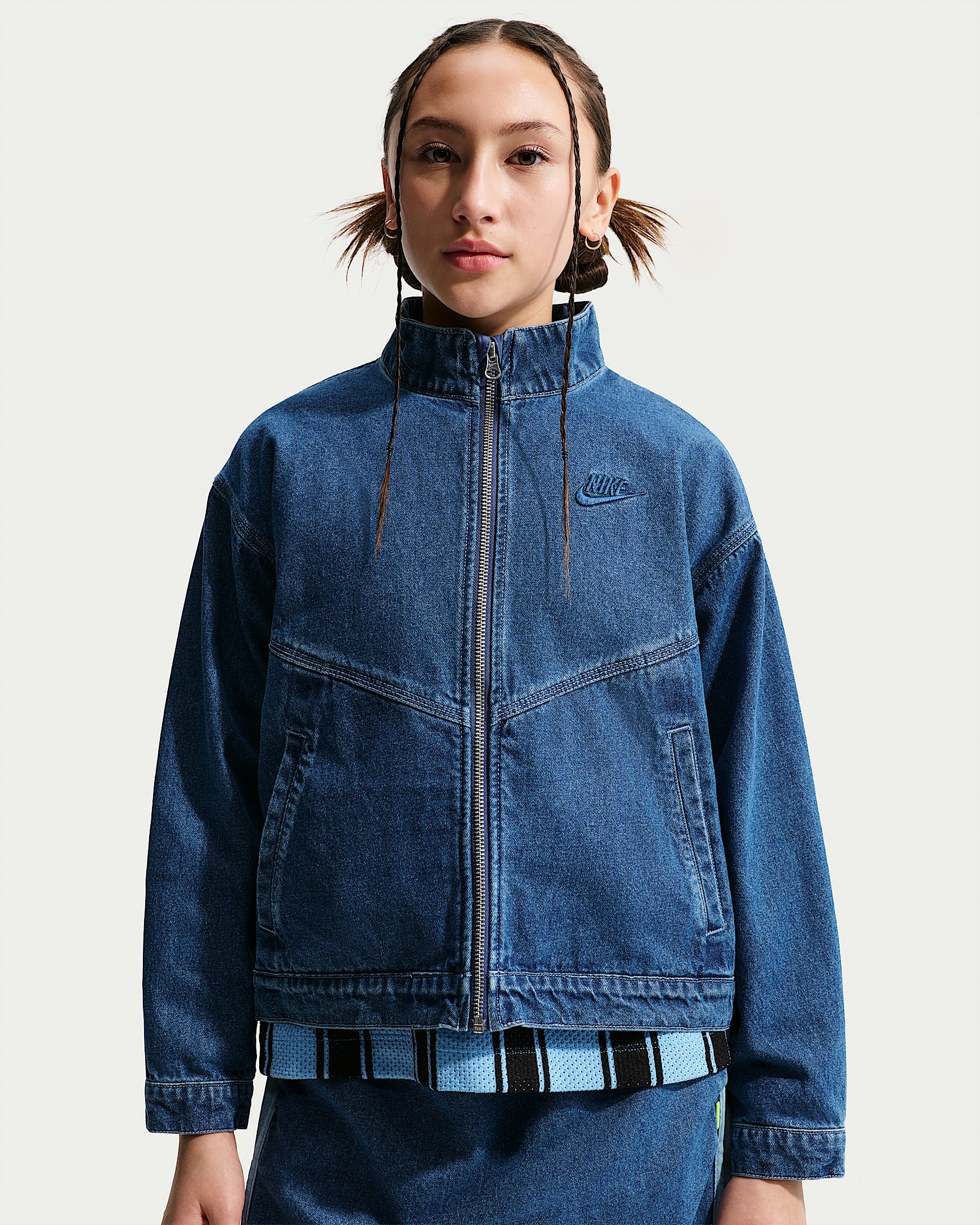 Nike Sportswear Collection Windrunner 大童牛仔夹克 - 神秘深海蓝/神秘深海蓝/爱琴海风暴蓝/海岸蓝