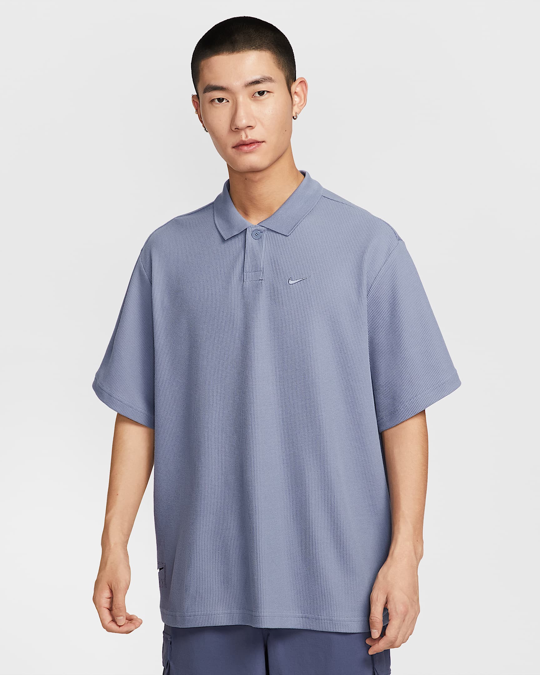 Nike Club 男子 Oversize 风翻领T恤 - 世界靛青