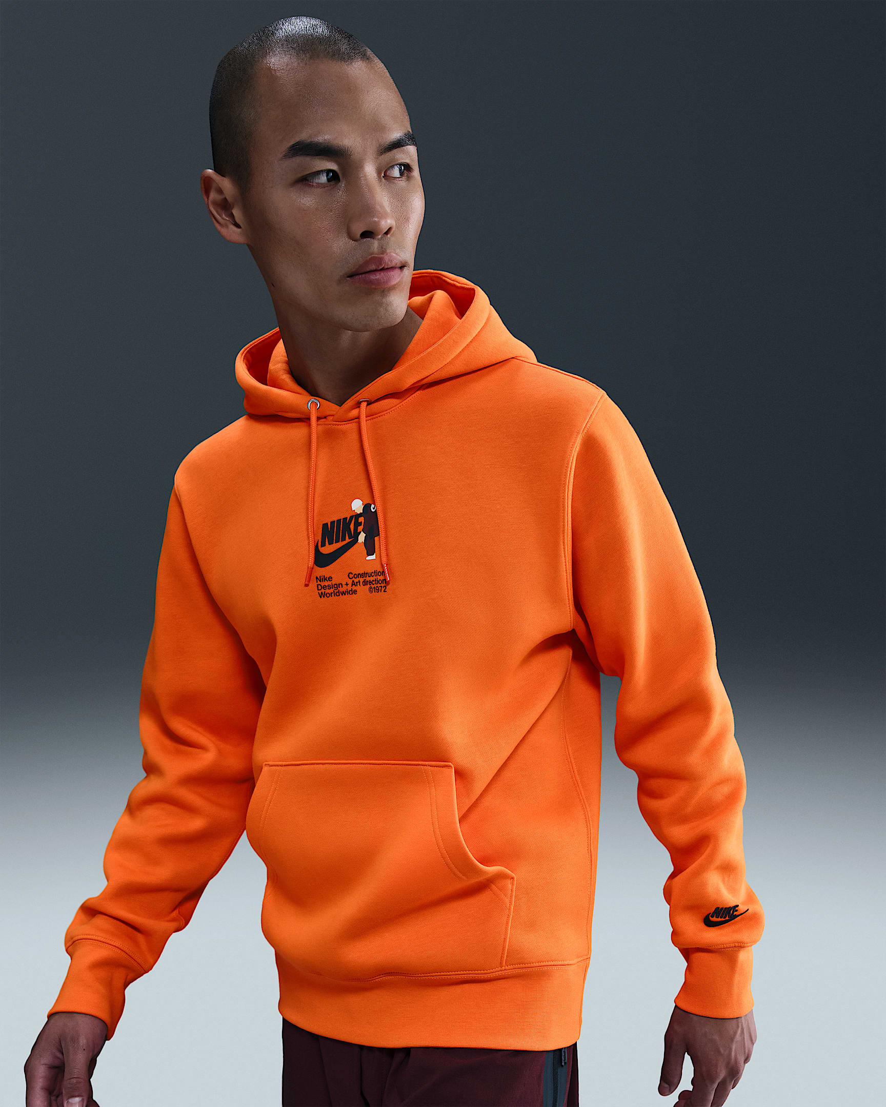 Nike Sportswear Club 男子加绒套头连帽衫 - 安全橙/安全橙