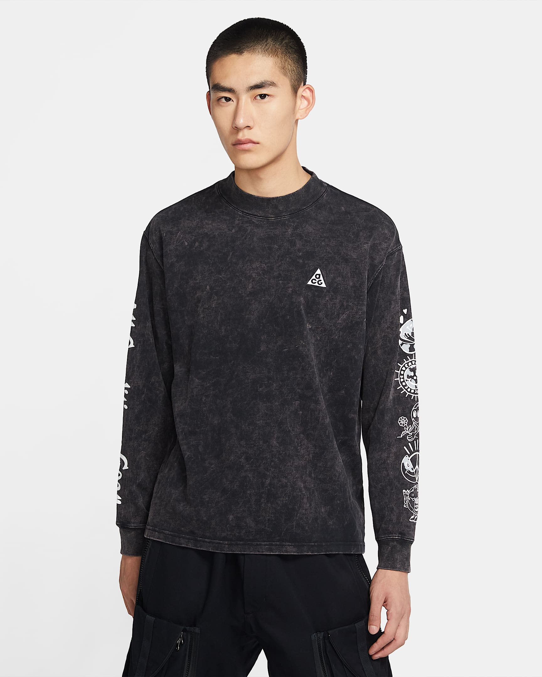 Nike ACG 男子长袖上衣 - 黑/白色