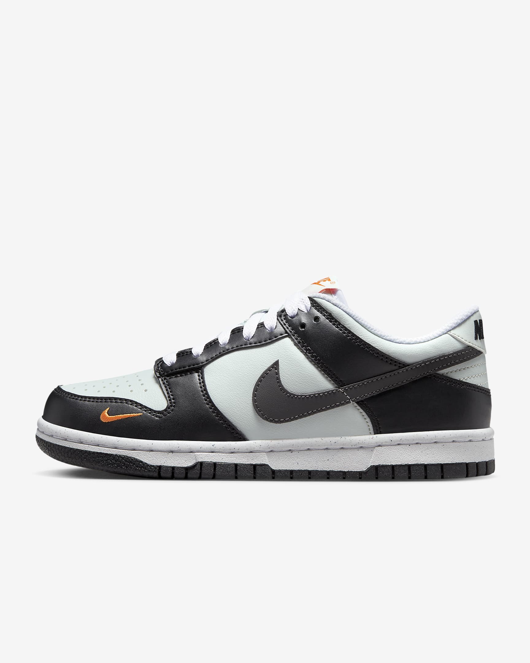 Nike Dunk Low 大童运动鞋 - 黑/浅银/亮橘/中灰