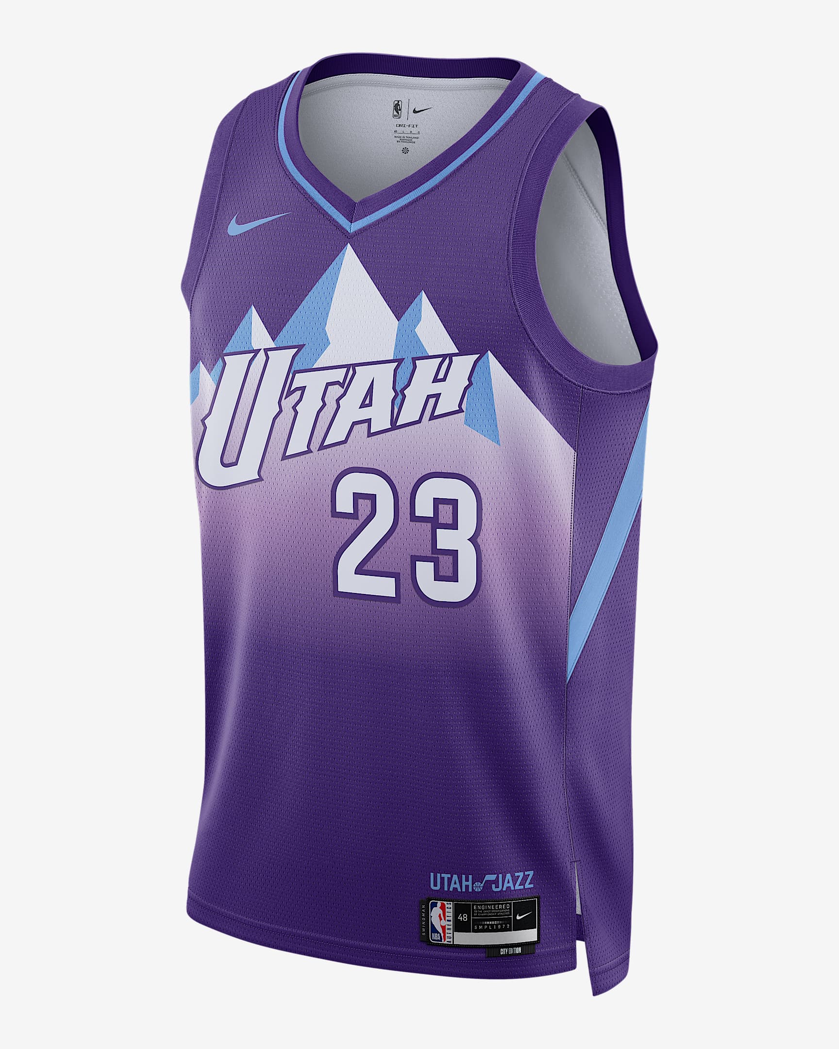 2024/25 赛季犹他爵士队劳里·马尔卡宁 (Lauri Markkanen) City Edition Nike Dri-FIT NBA Swingman Jersey 男子速干球衣 - 全域紫