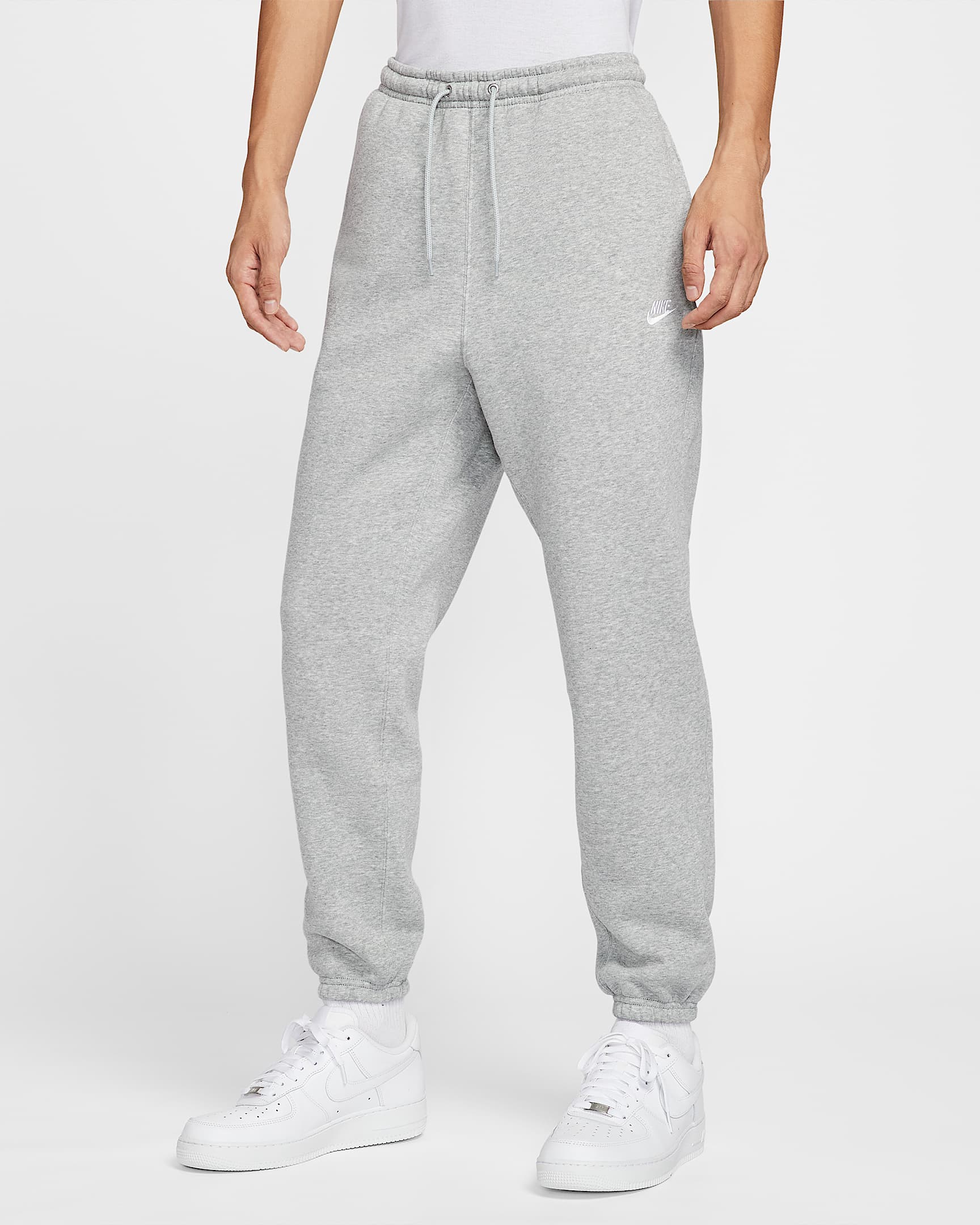 Nike Club 男子收口加绒长裤 - 调色暗灰/浅烟灰/白色