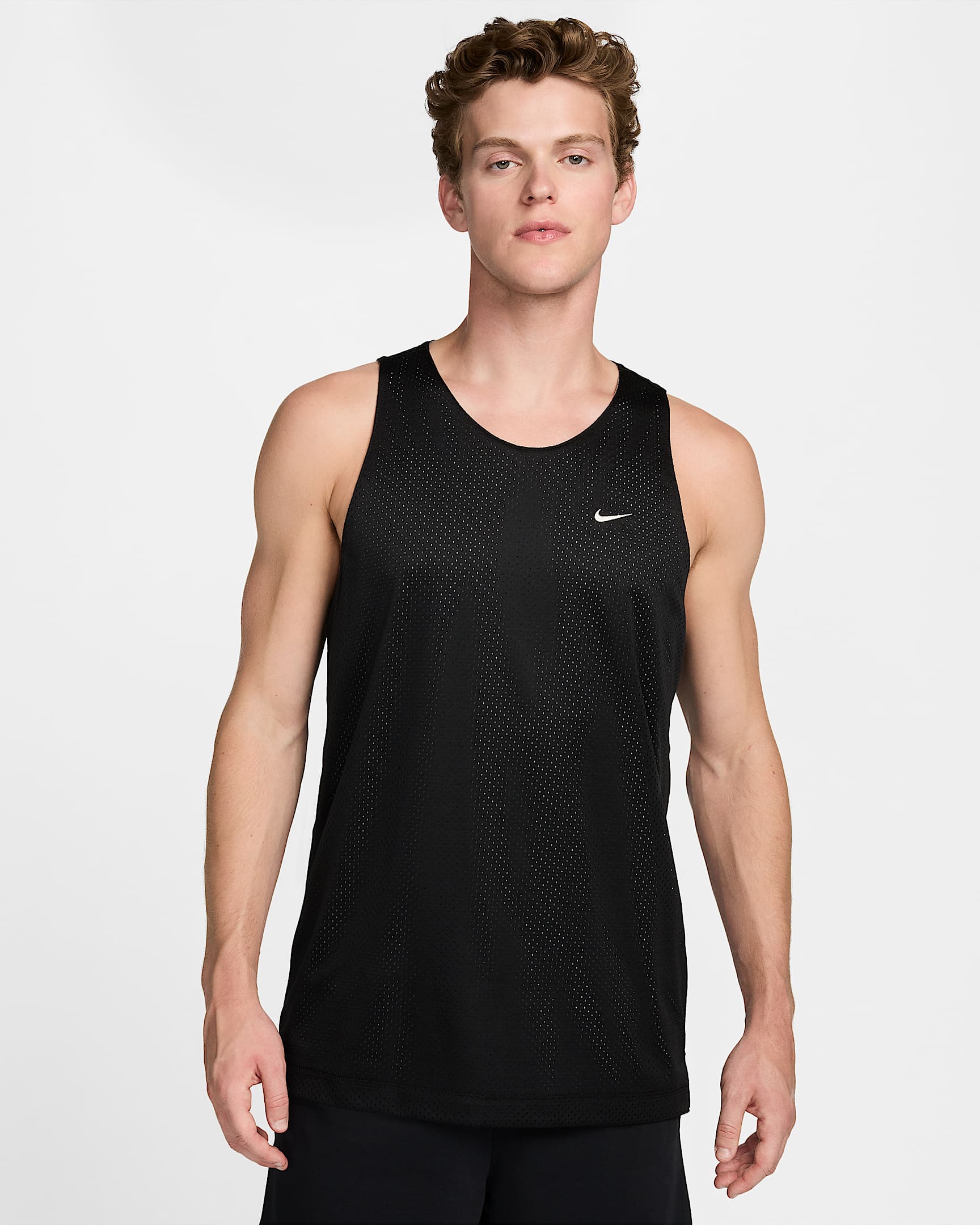 Nike Standard Issue Dri-FIT 男子速干双面穿篮球球衣 - 黑/暗灰/淡象牙白