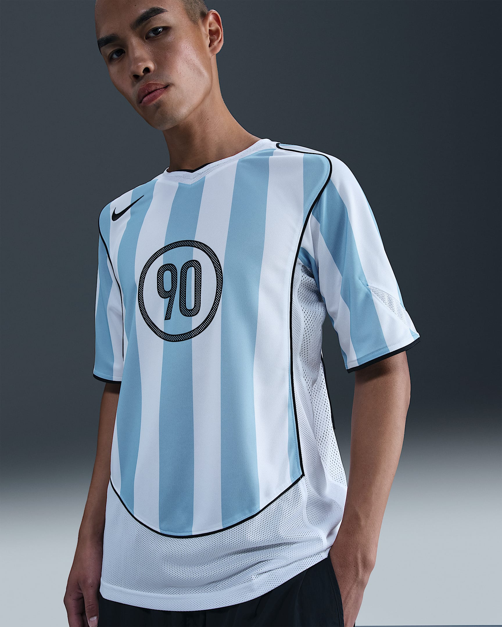 Nike Total 90 Dri-FIT 男子速干足球球衣 - 心灵蓝/白色/黑/黑