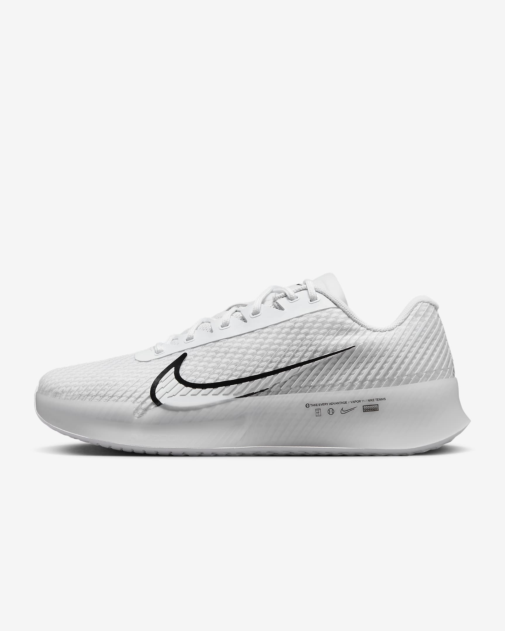 NikeCourt Air Zoom Vapor 11 男子硬地球场网球鞋 - 白色/山峰白/黑