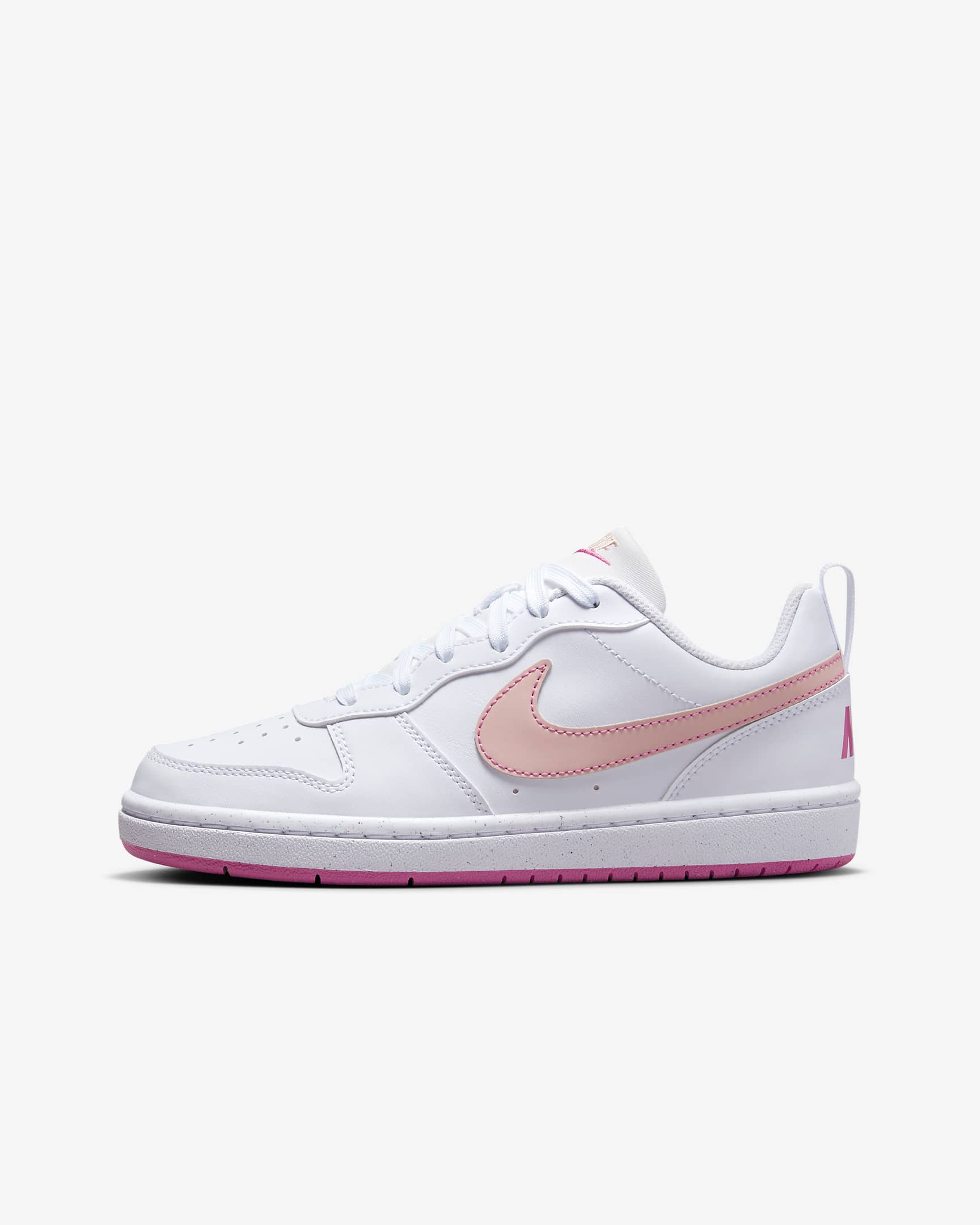 Nike Court Borough Low Recraft 耐克酷菠萝大童运动鞋 - 白色/亚紫粉/橙粉