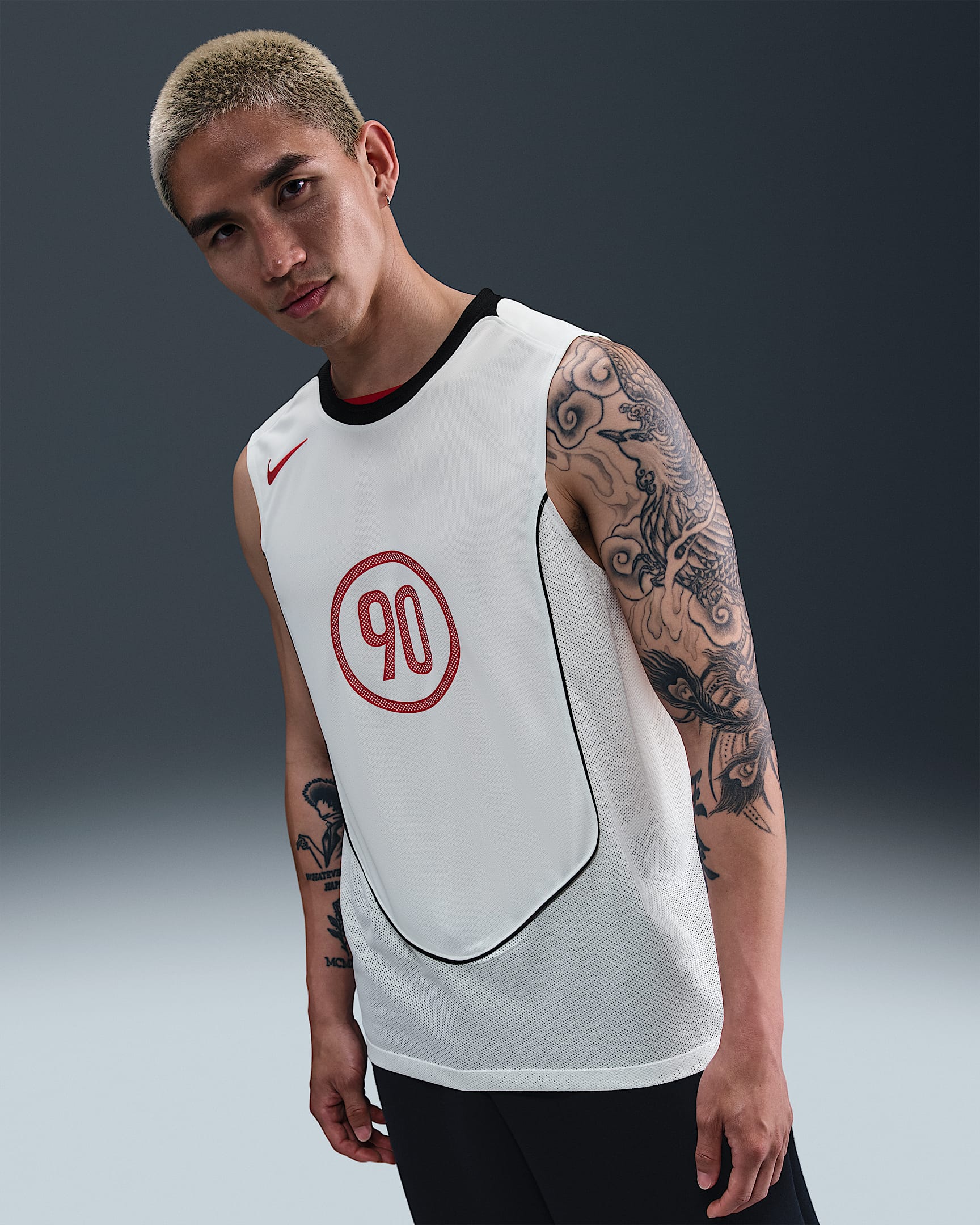 Nike Total 90 Dri-FIT 男子速干无袖足球上衣 - 帆白/黑/黑/健身红