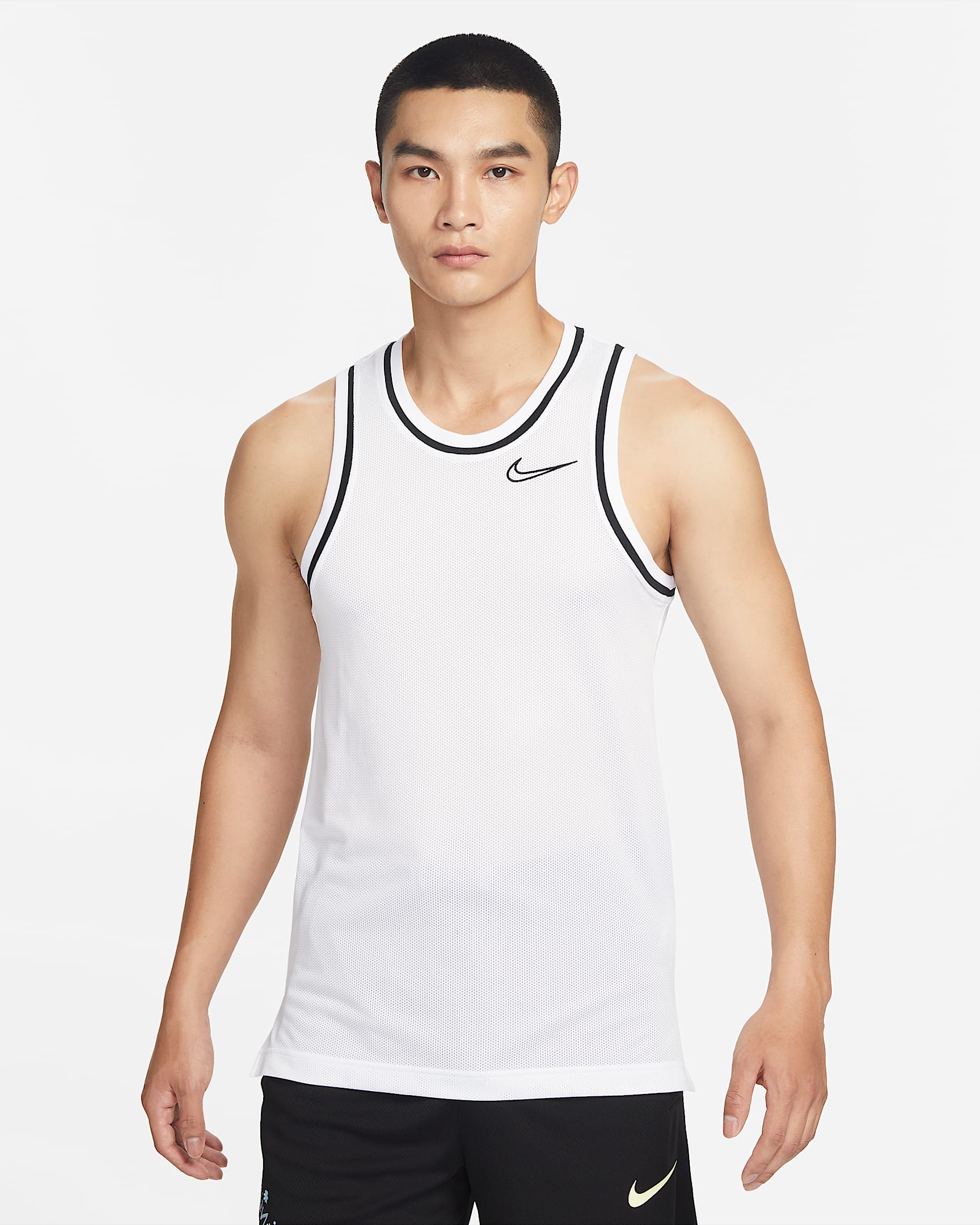 Nike Dri-FIT 男子经典款速干篮球球衣 - 白色/黑/黑