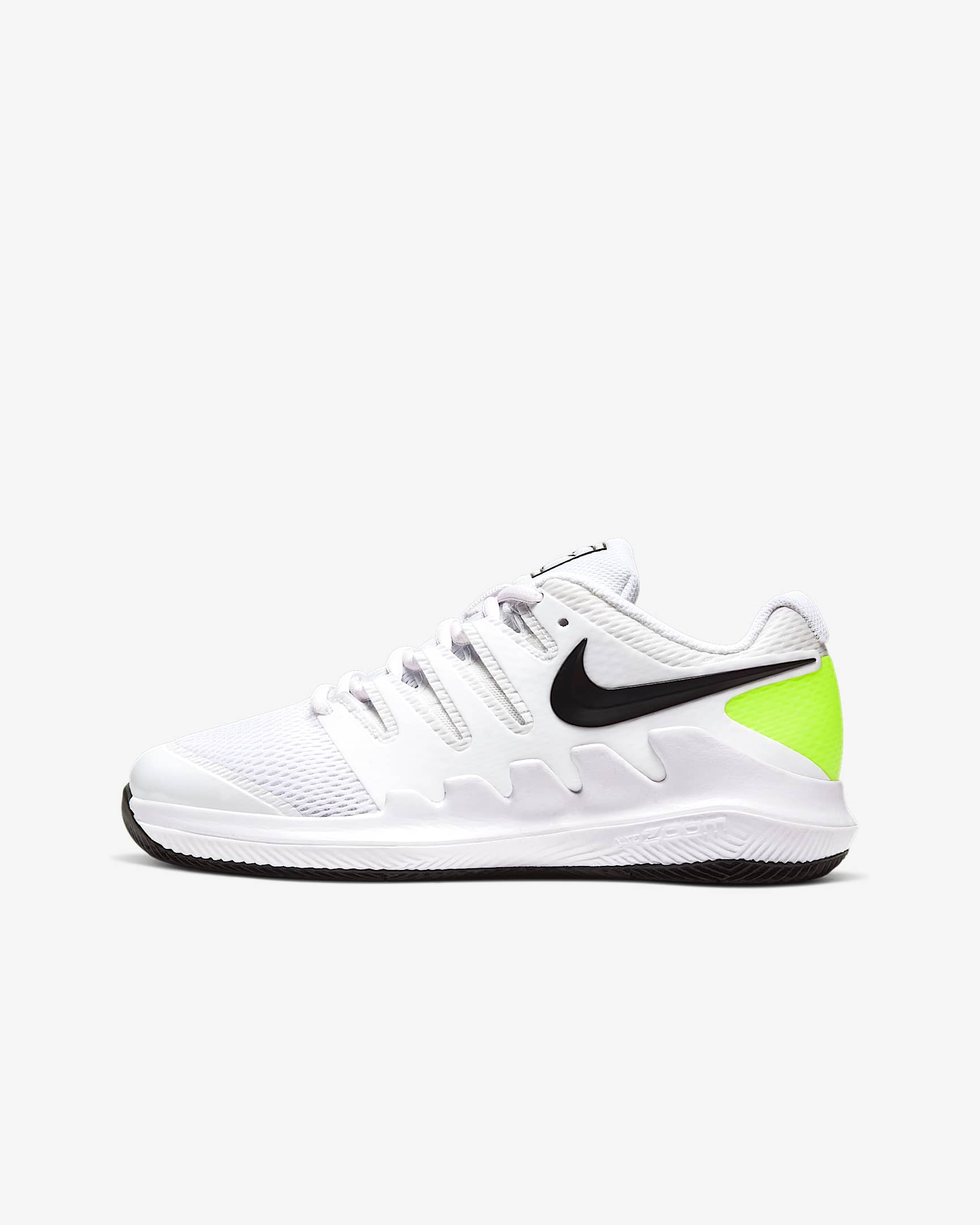 NikeCourt Jr. Vapor X 大童网球鞋 - 白色/荧光黄/黑