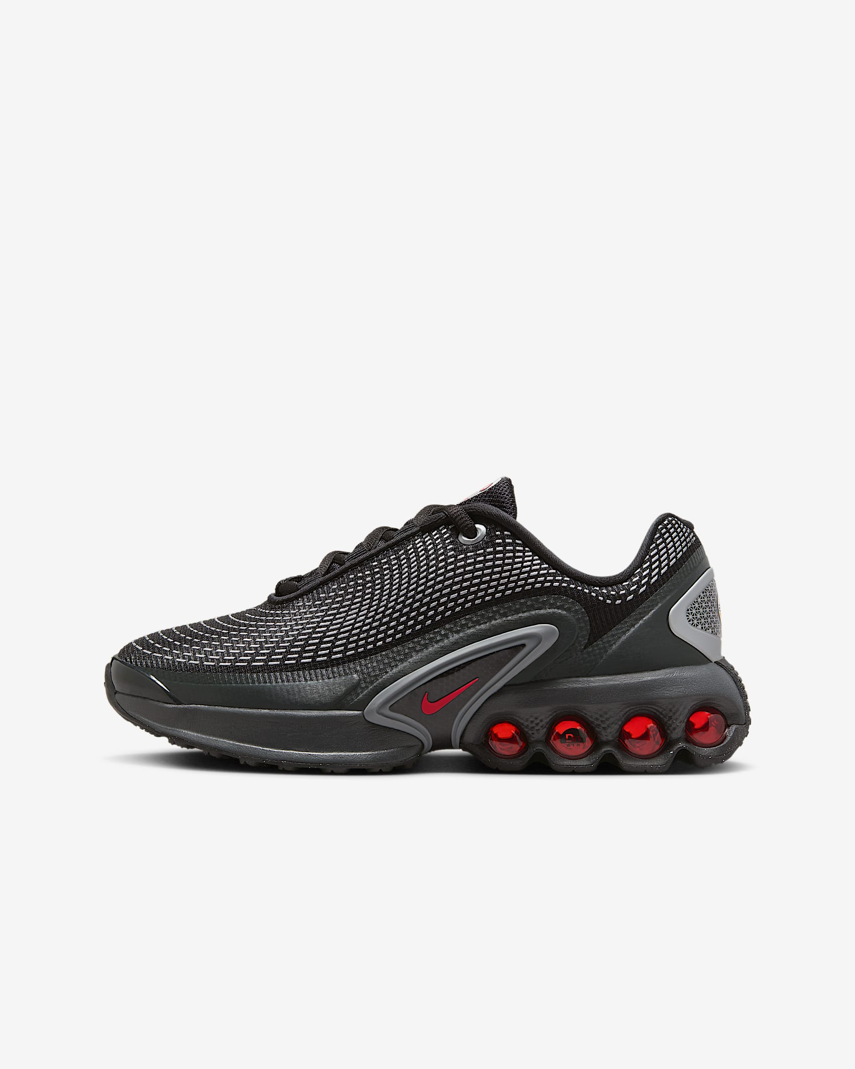 Nike Air Max Dn 大童透气运动鞋 - 黑/黑/金属银/大学红