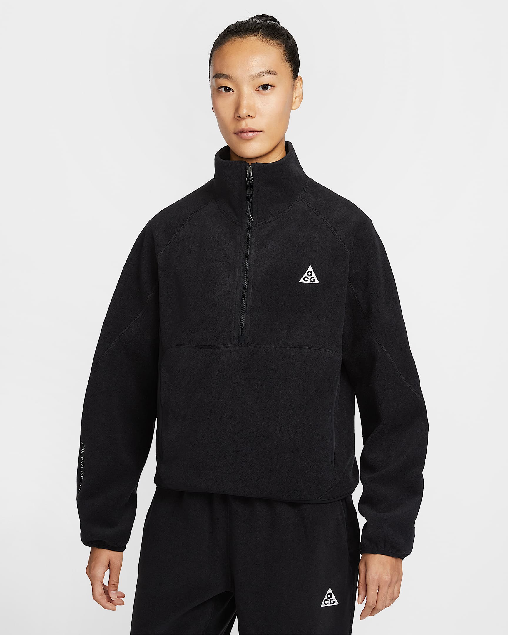 Nike ACG "Wolf Tree" 女子半长拉链开襟摇粒绒上衣 - 黑/煤黑/山峰白