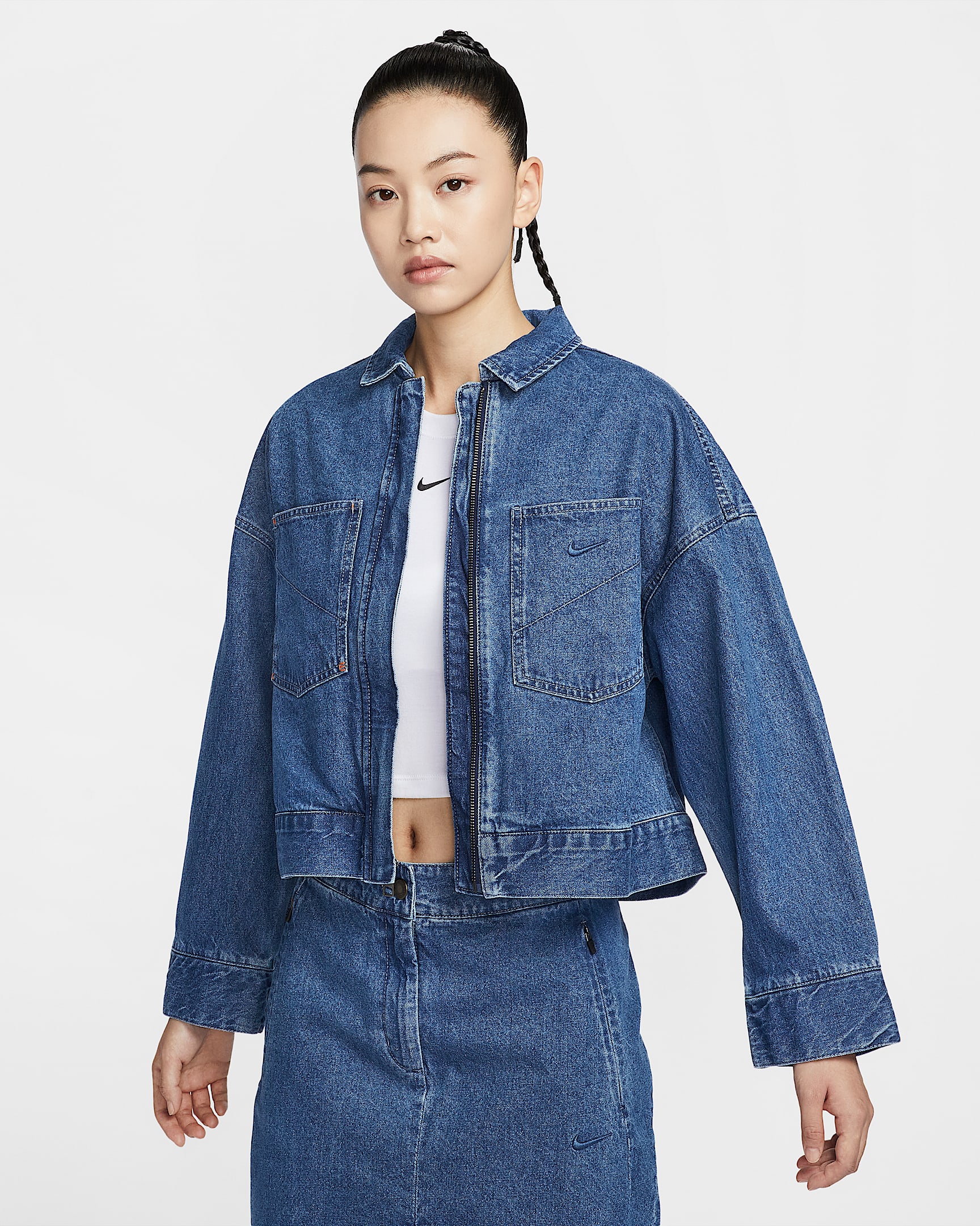 Nike Sportswear 女子牛仔夹克 - 中蓝