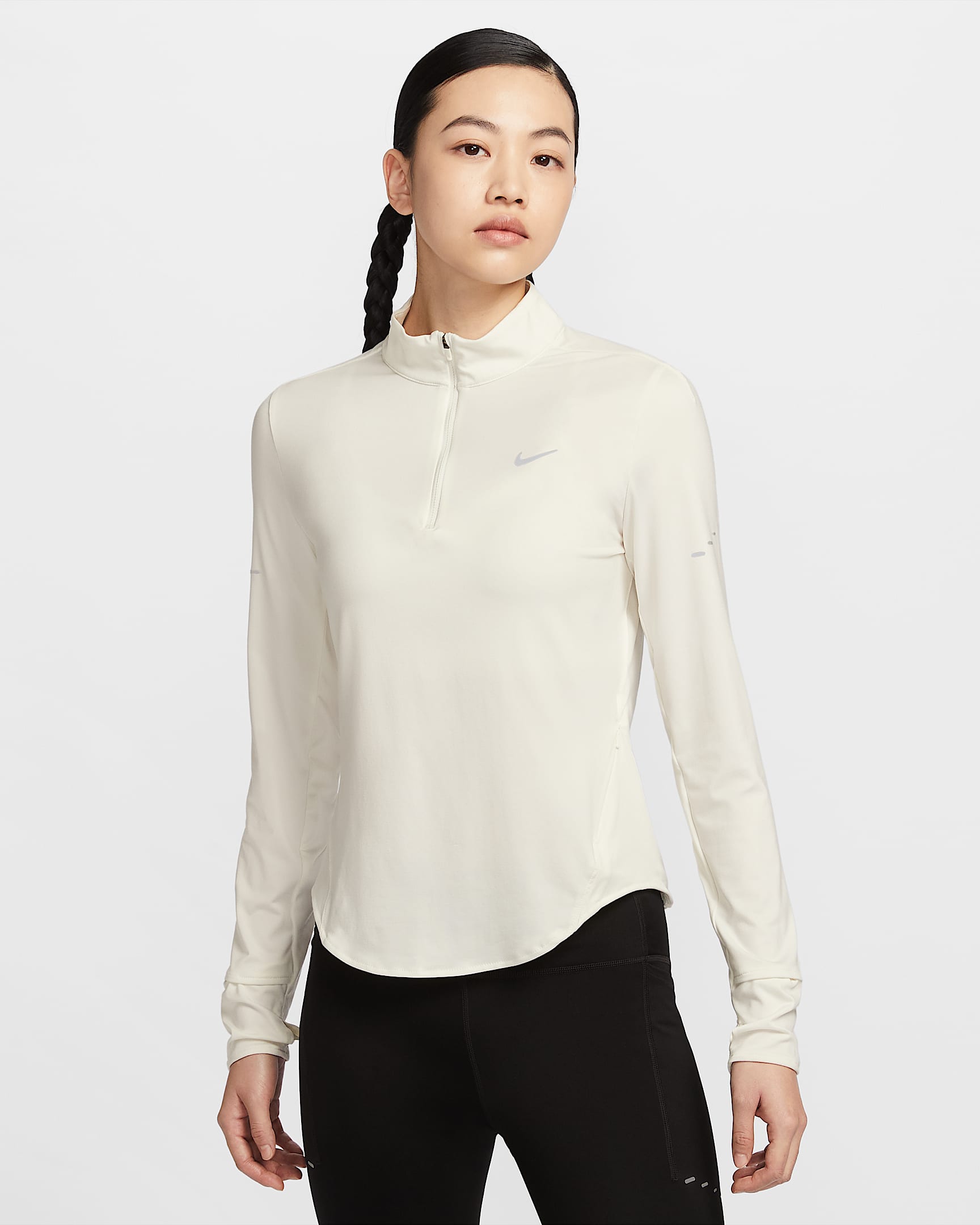 Nike Swift Dri-FIT 女子防晒速干跑步上衣 - 帆白