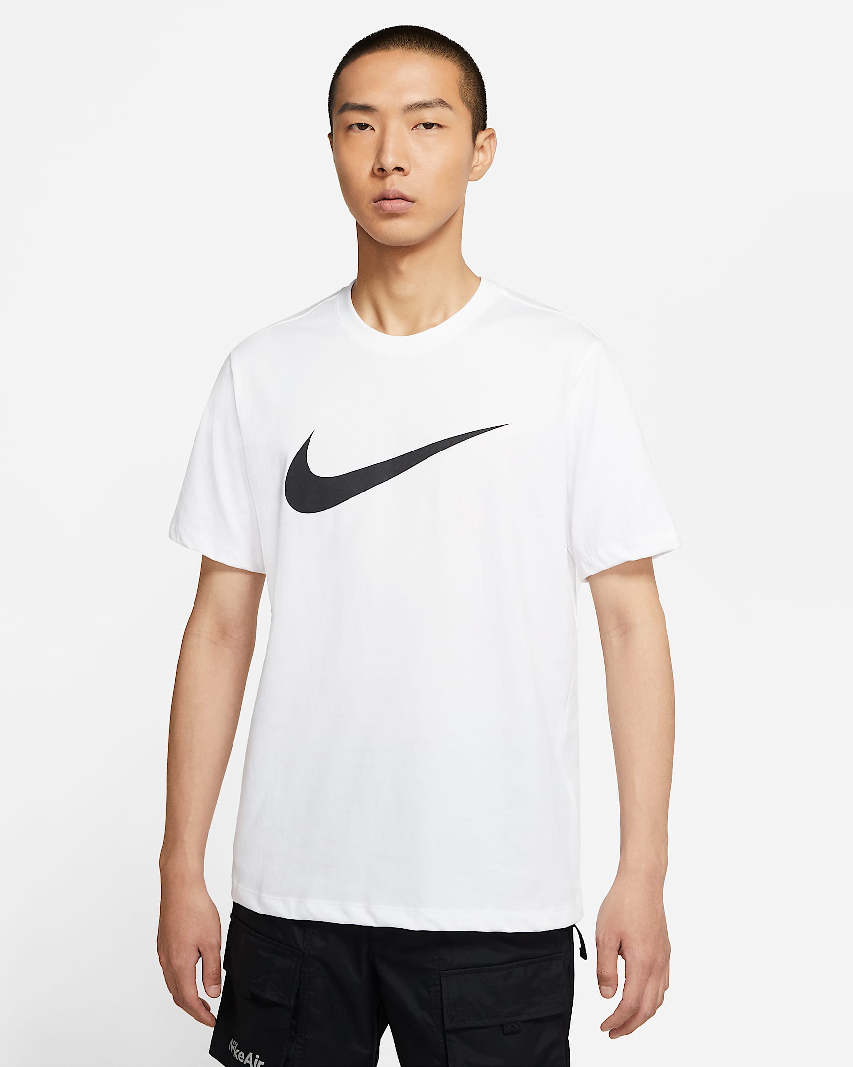 Nike Sportswear Swoosh 男子T恤 - 白色/黑