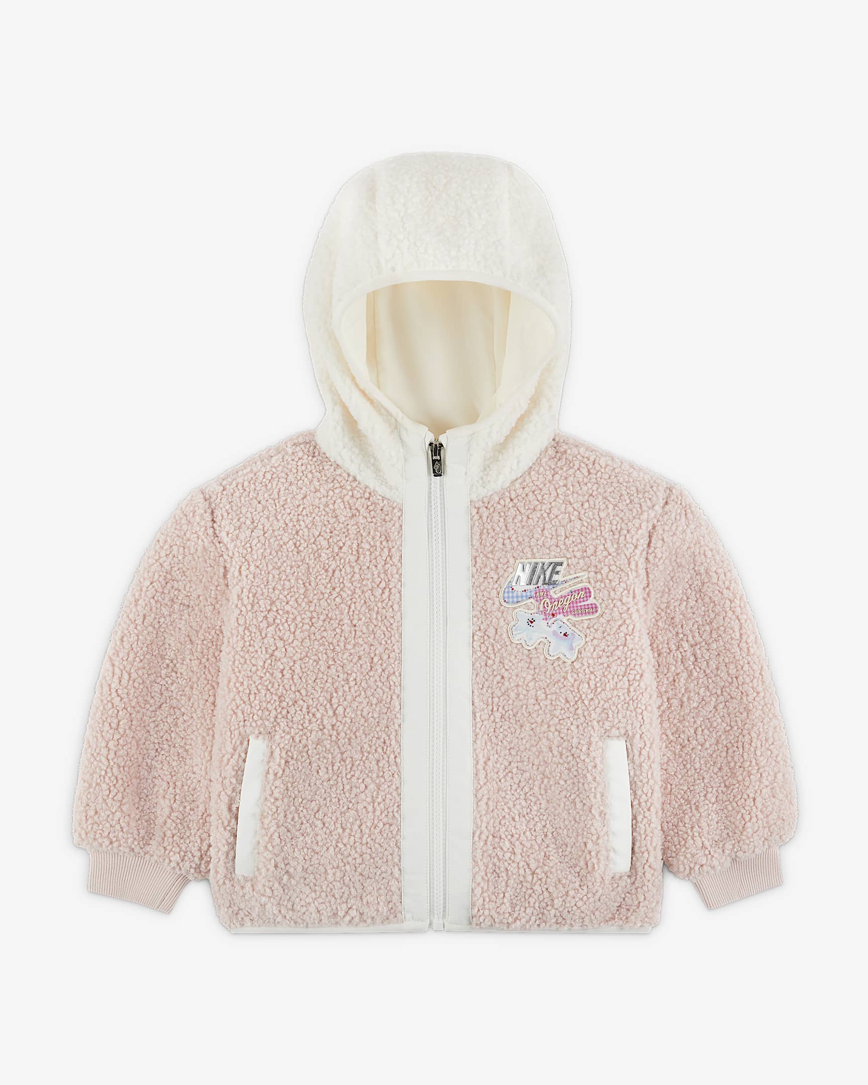 Nike Whimsy 婴童冬季款仿羊羔绒夹克 - 砂岩灰粉
