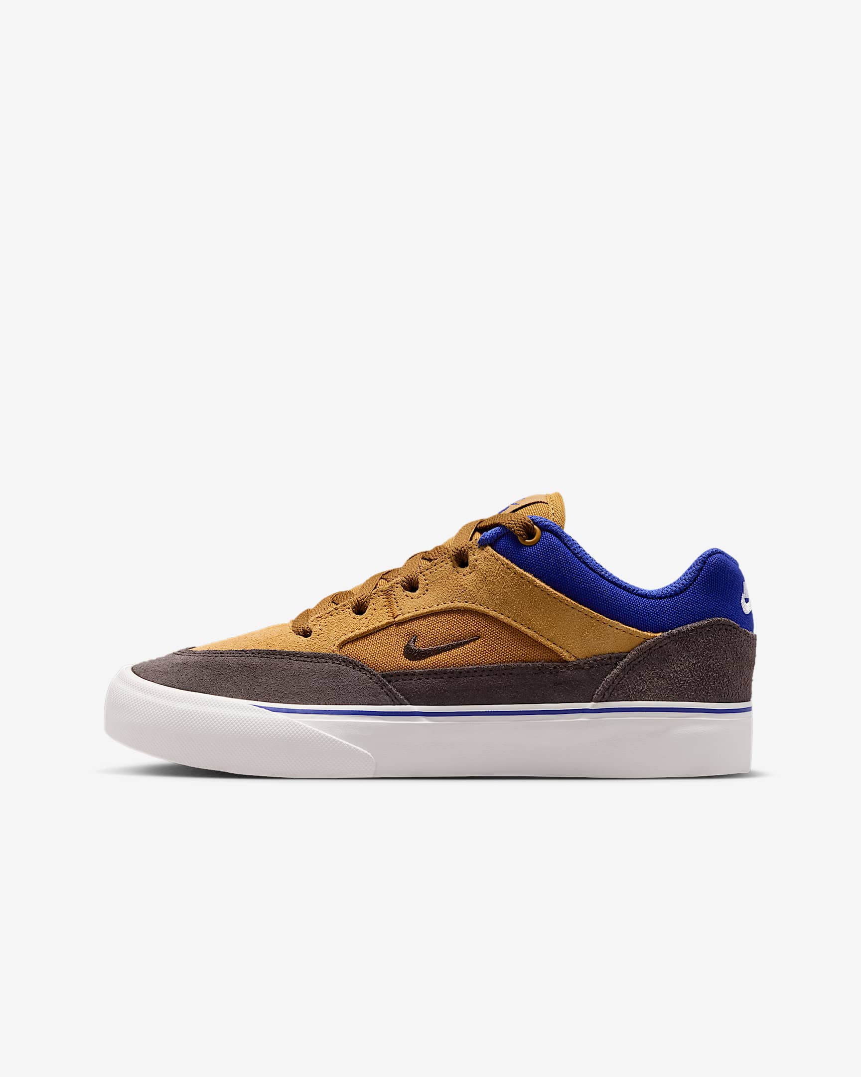 Nike SB Malor 大童薄底滑板鞋 - 麦黄/深夜蓝/山峰白/丝绒棕