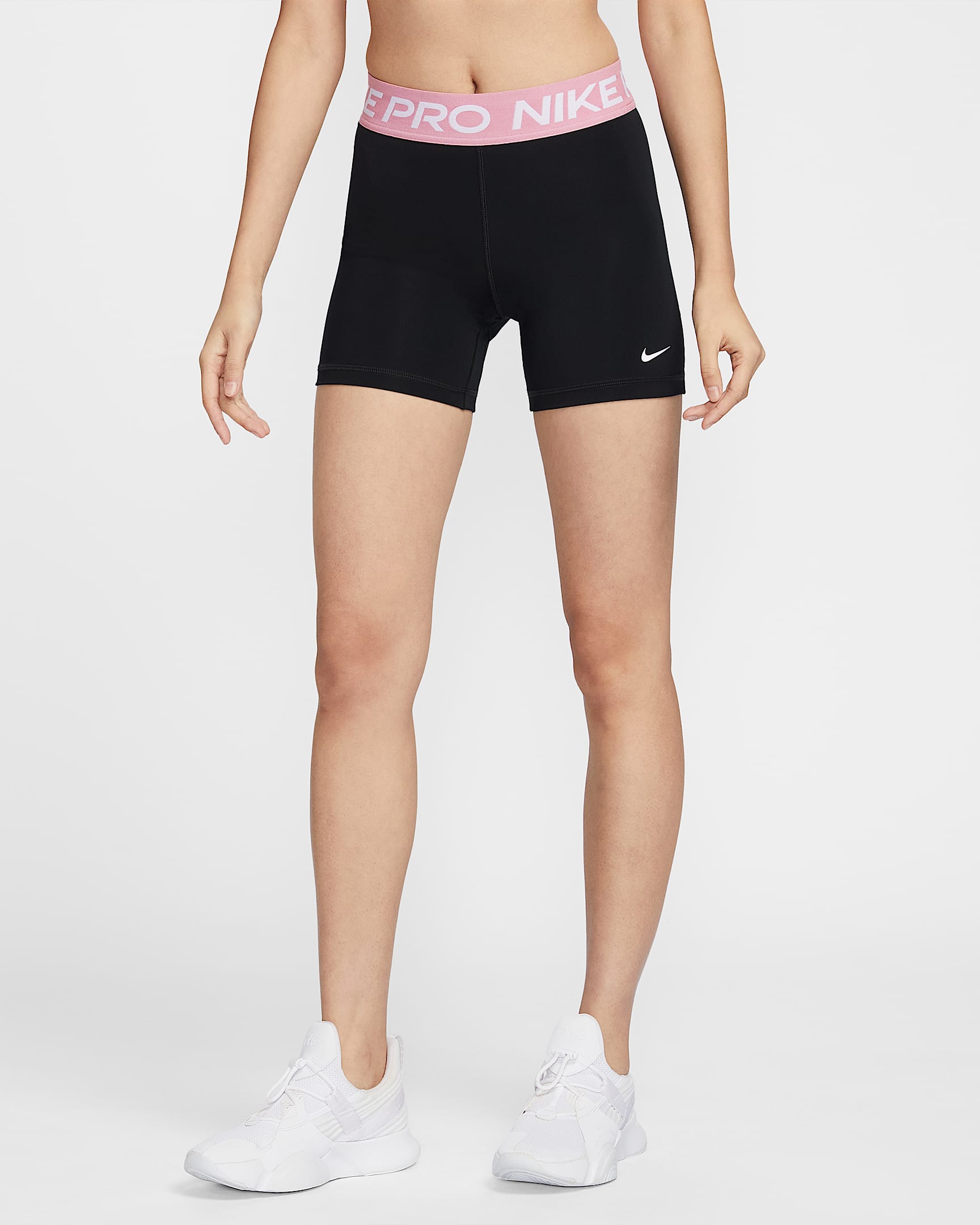 Nike Pro 365 女子速干训练短裤 - 黑/元素粉/白色